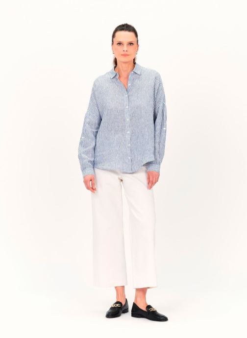 Caroll Lange mouw overhemden 241C-CLAUDE2 dames blauw