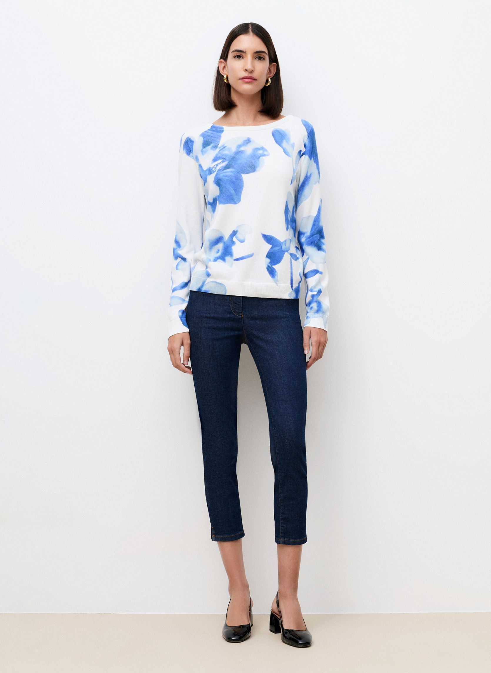 Pulls 261K-MLUKE2 femme blanc Caroll Pulls 261K-MLUKE2 femme blanc CRLIMP/M/PE26/FLEUR/BLEU