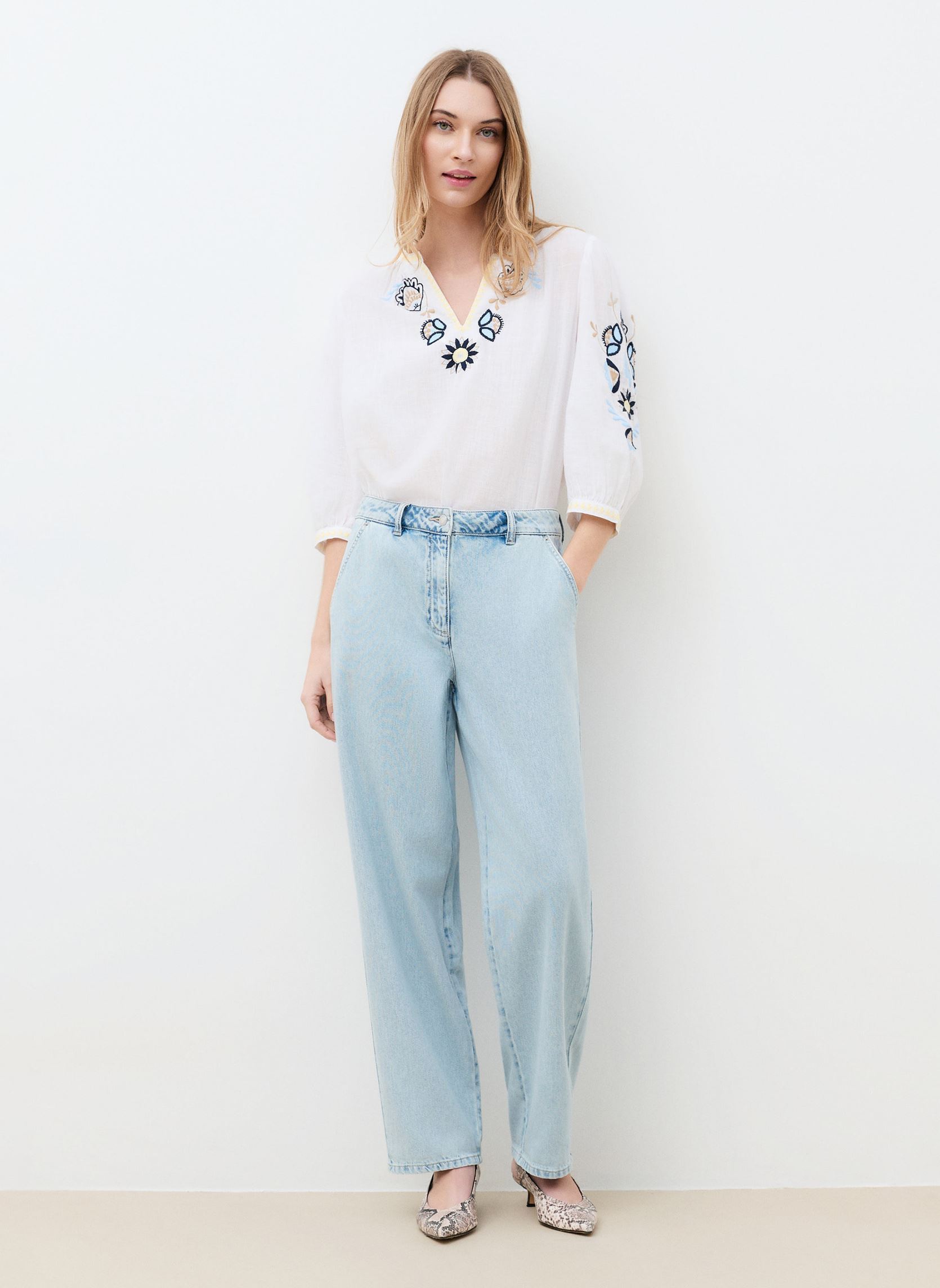 Wijde jeans / Flared Jeans 261P-POLAIRODENIM dames blauw Caroll Wijde jeans / Flared Jeans 261P-POLAIRODENIM dames blauw DENIM CLAIR