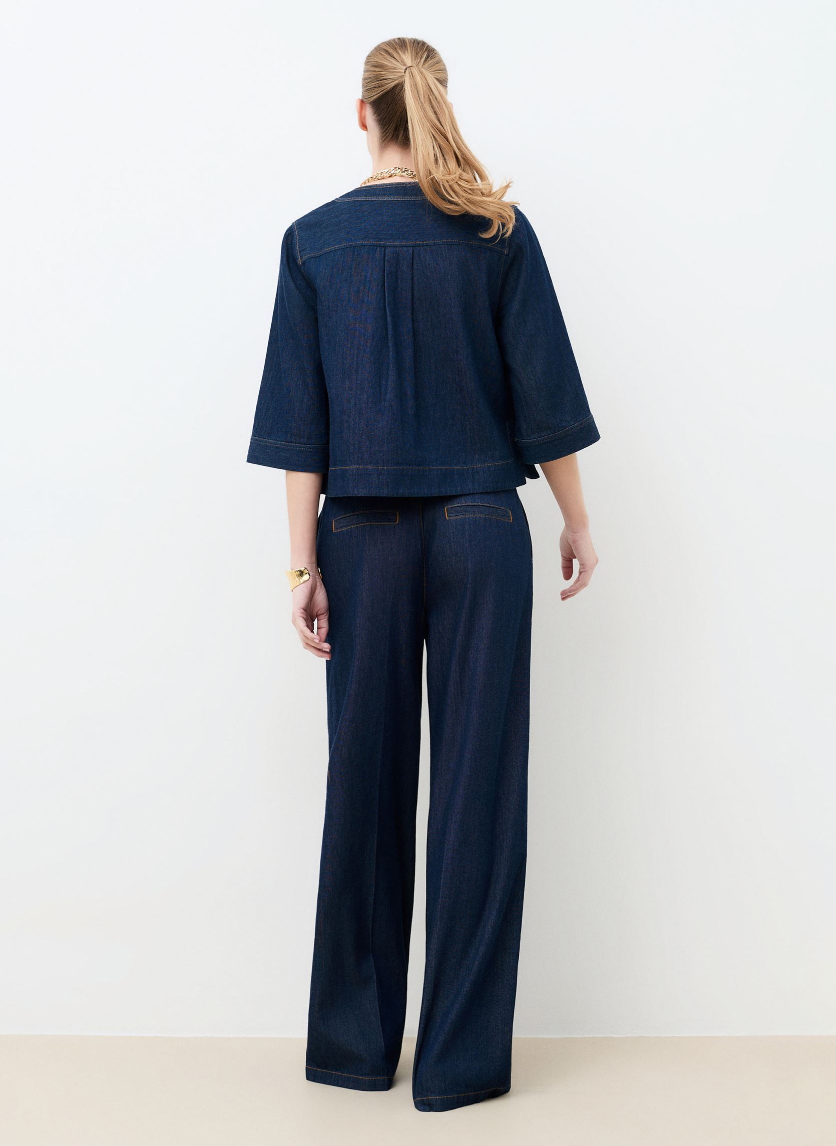 Langarm-Blusen 261C-CALISA damen blau Caroll Langarm-Blusen 261C-CALISA damen blau DENIM FONCE
