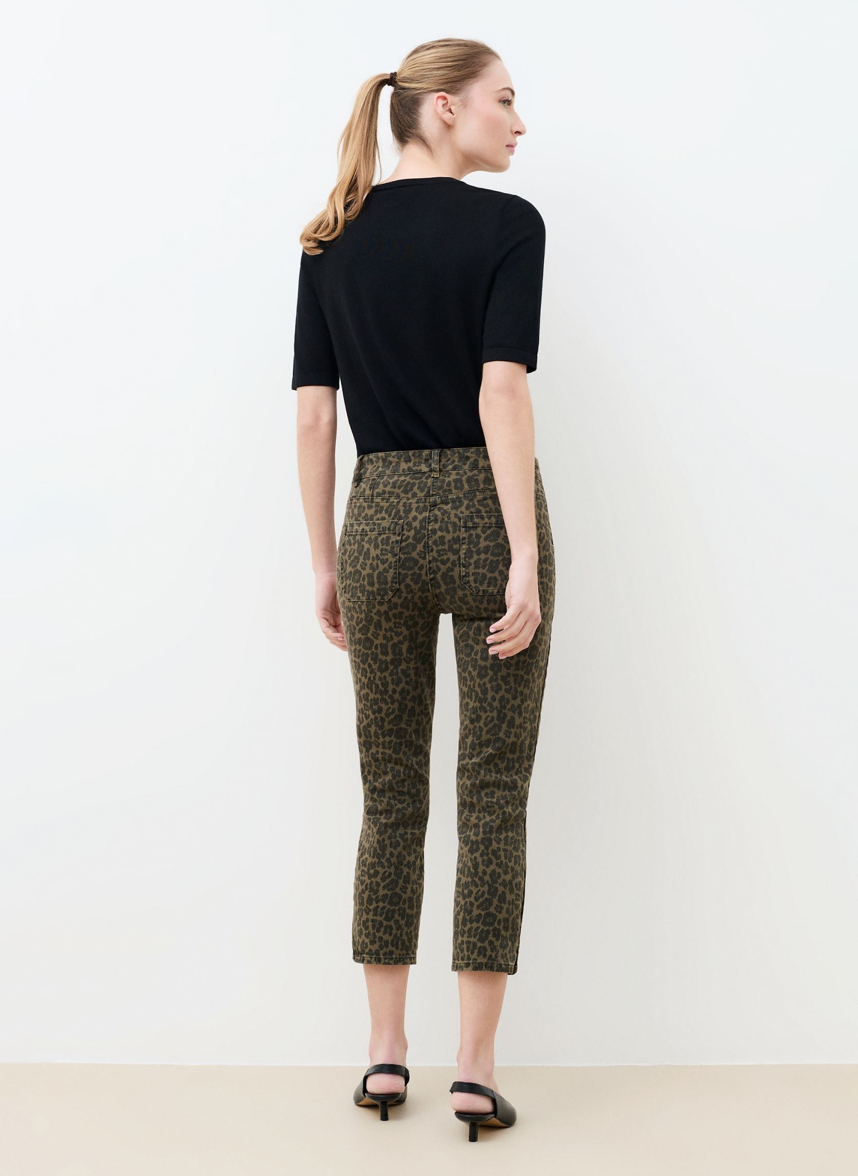 Pantalons slim 261P-PMALLEYPRINT2 femme vert Caroll Pantalons slim 261P-PMALLEYPRINT2 femme vert CRLIMP-CHEETAH-KAKI