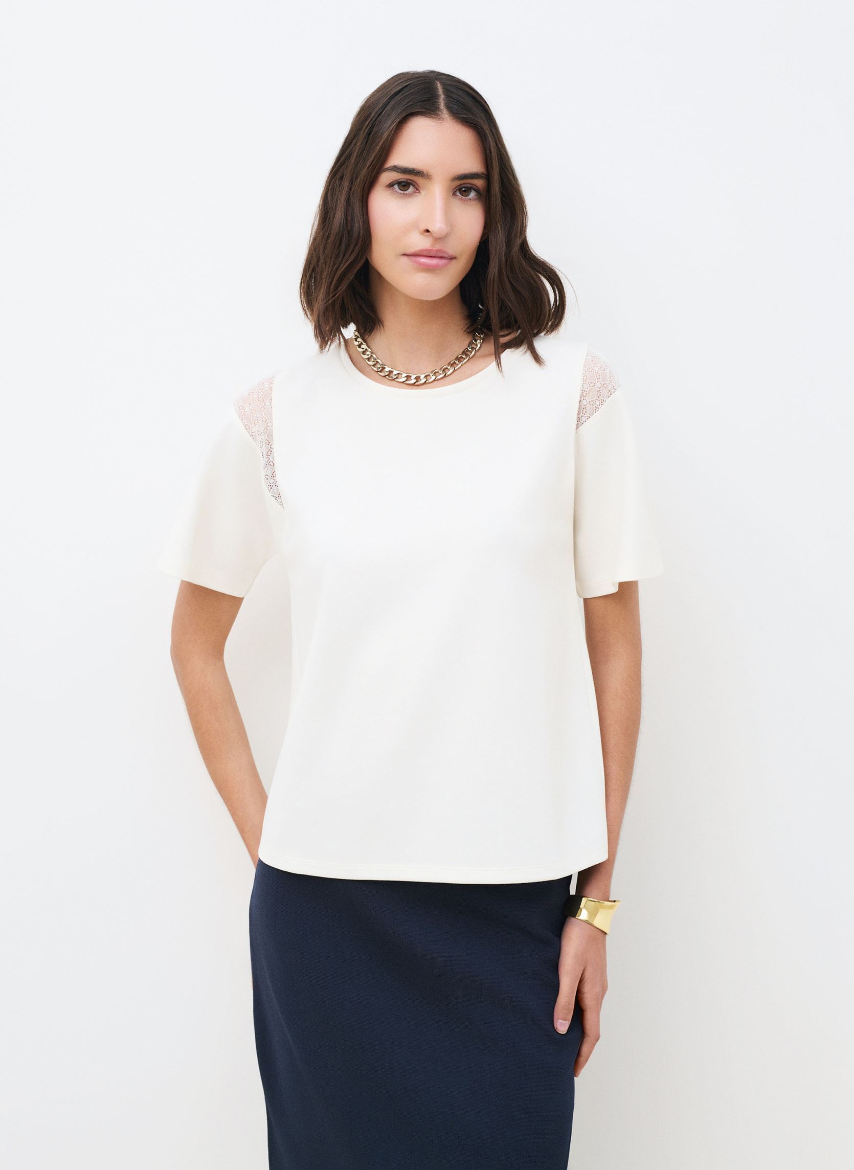 Tee-shirts manches courtes 261T-TOULINE femme blanc Caroll Tee-shirts manches courtes 261T-TOULINE femme blanc CLOUD DANCER