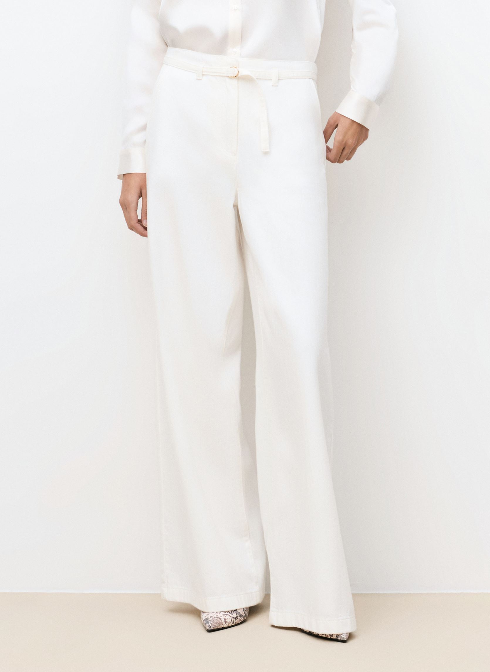 Pantalons larges 261P-PALOMA femme blanc Caroll Pantalons larges 261P-PALOMA femme blanc CLOUD DANCER