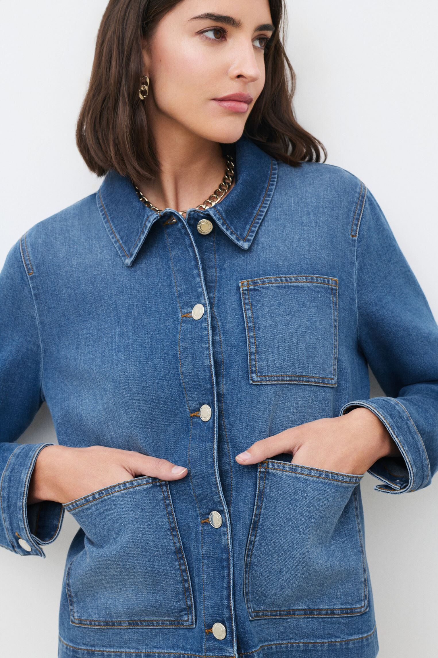 Jeansjacken 261V-VANINA damen blau Caroll Jeansjacken 261V-VANINA damen blau DENIM MOYEN