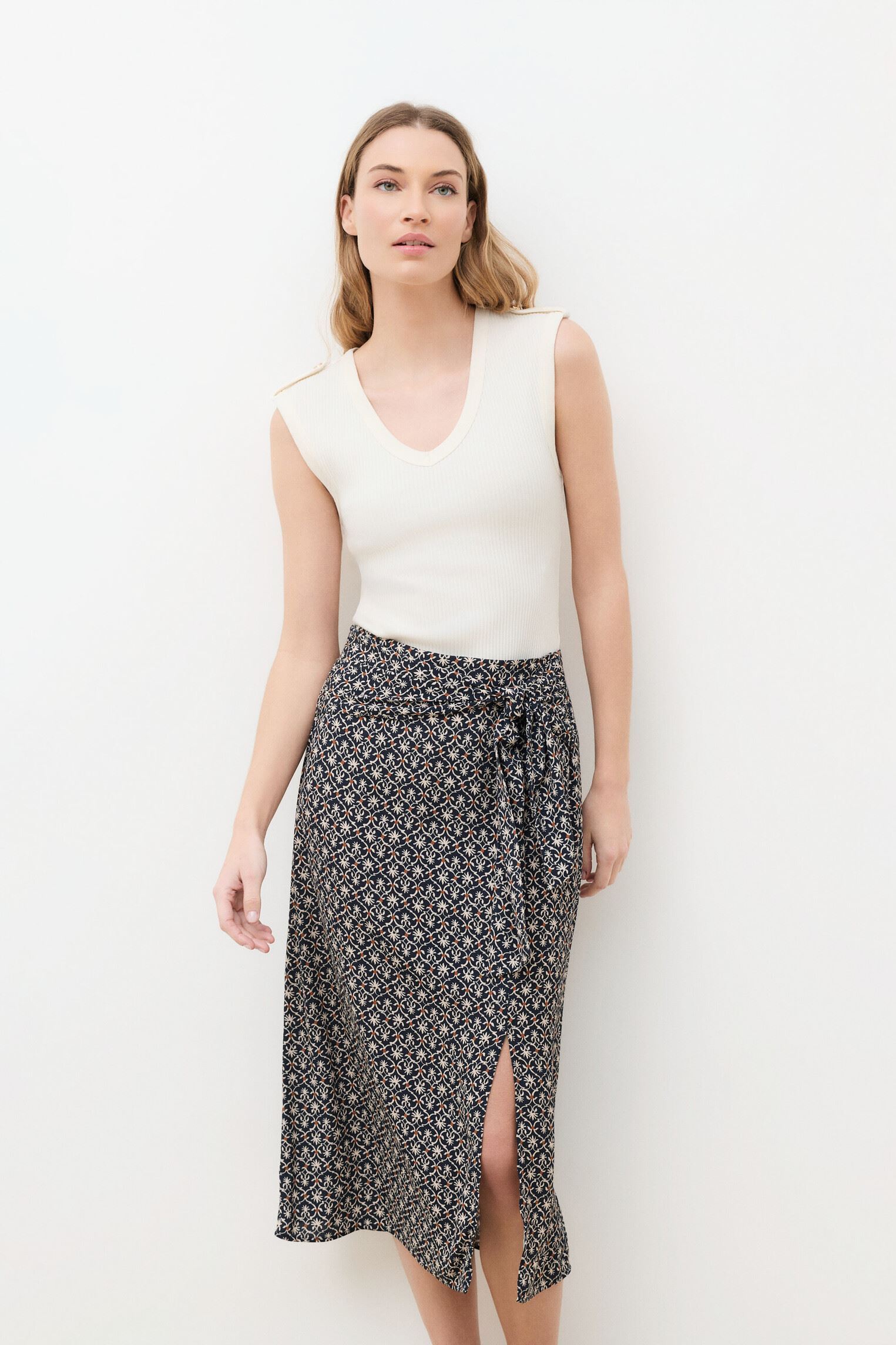 Midi-Röcke 261J-JELISE damen schwarz Caroll Midi-Röcke 261J-JELISE damen schwarz CRLIMP/PE26/MOUCHARABIEH