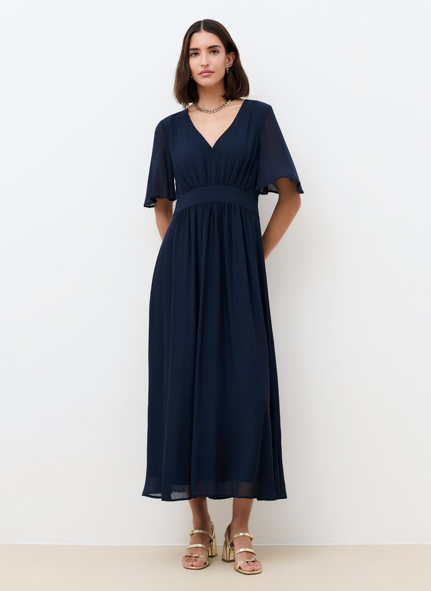 Robes longues 261R-RBEAUTE femme bleu Caroll Robes longues 261R-RBEAUTE femme bleu SKY CAPTAIN