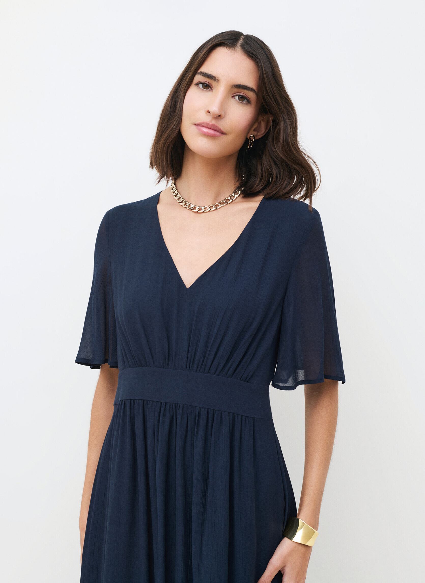 Robes longues 261R-RBEAUTE femme bleu Caroll Robes longues 261R-RBEAUTE femme bleu SKY CAPTAIN