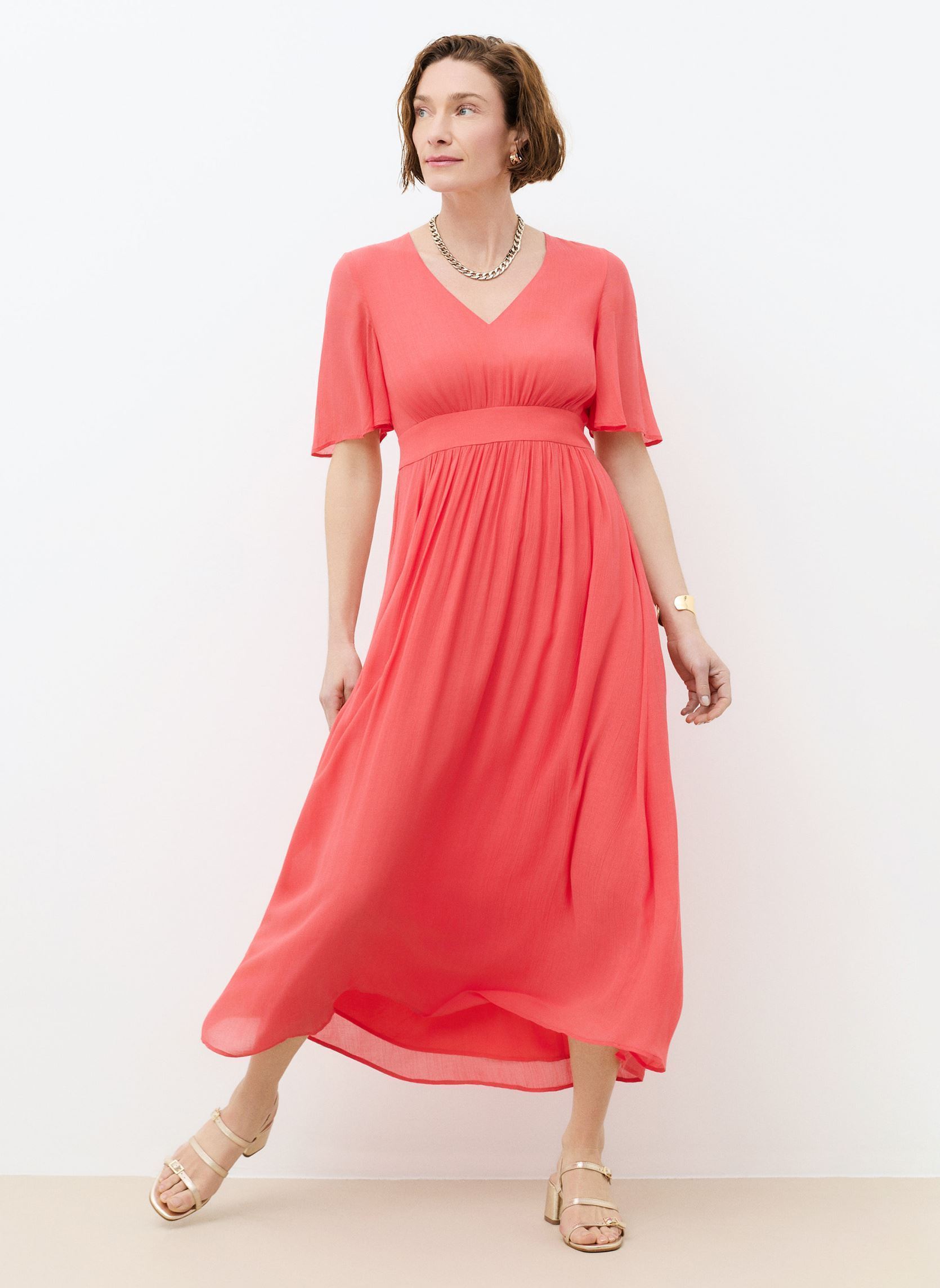 Lange jurken 261R-RBEAUTE dames rood Caroll Lange jurken 261R-RBEAUTE dames rood CAYENNE