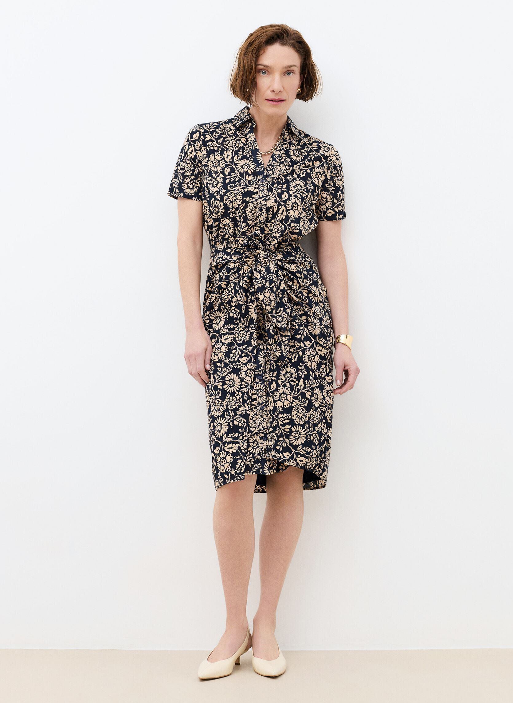 Kleider 261R-ROSANE damen blau Caroll Kleider 261R-ROSANE damen blau CRLIMP/PE26/BATIK/MARINE