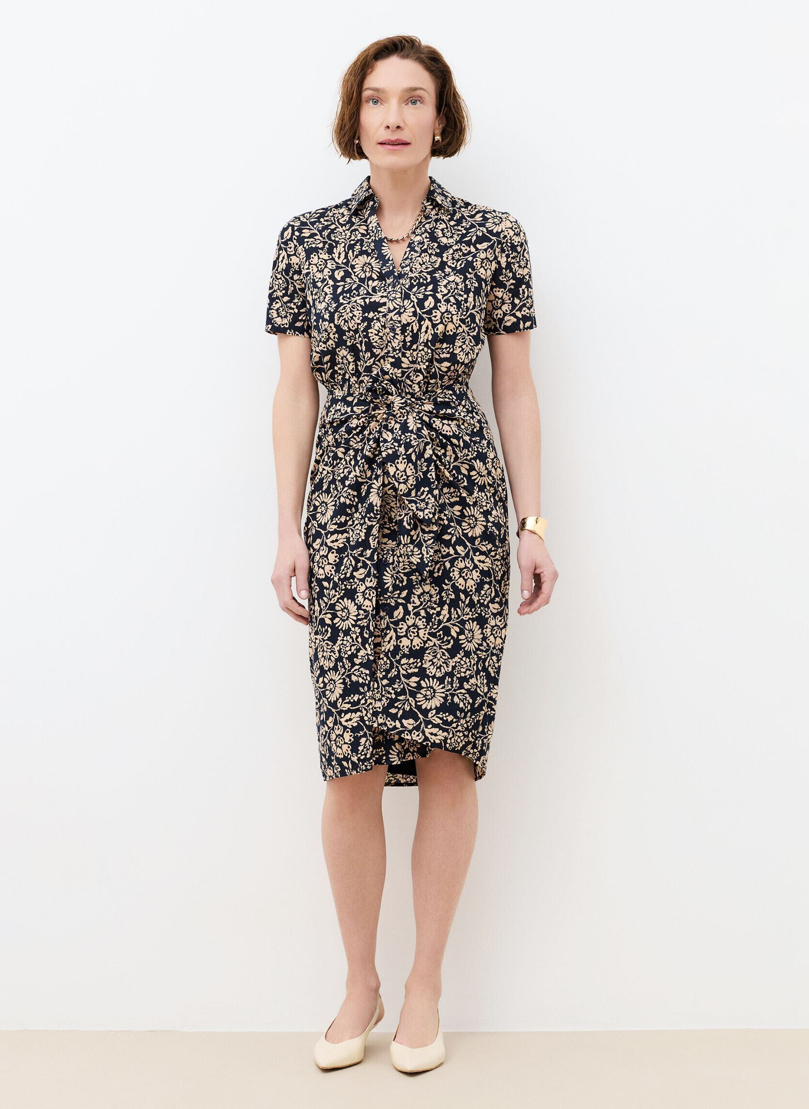 Kleider 261R-ROSANE damen blau Caroll Kleider 261R-ROSANE damen blau CRLIMP/PE26/BATIK/MARINE