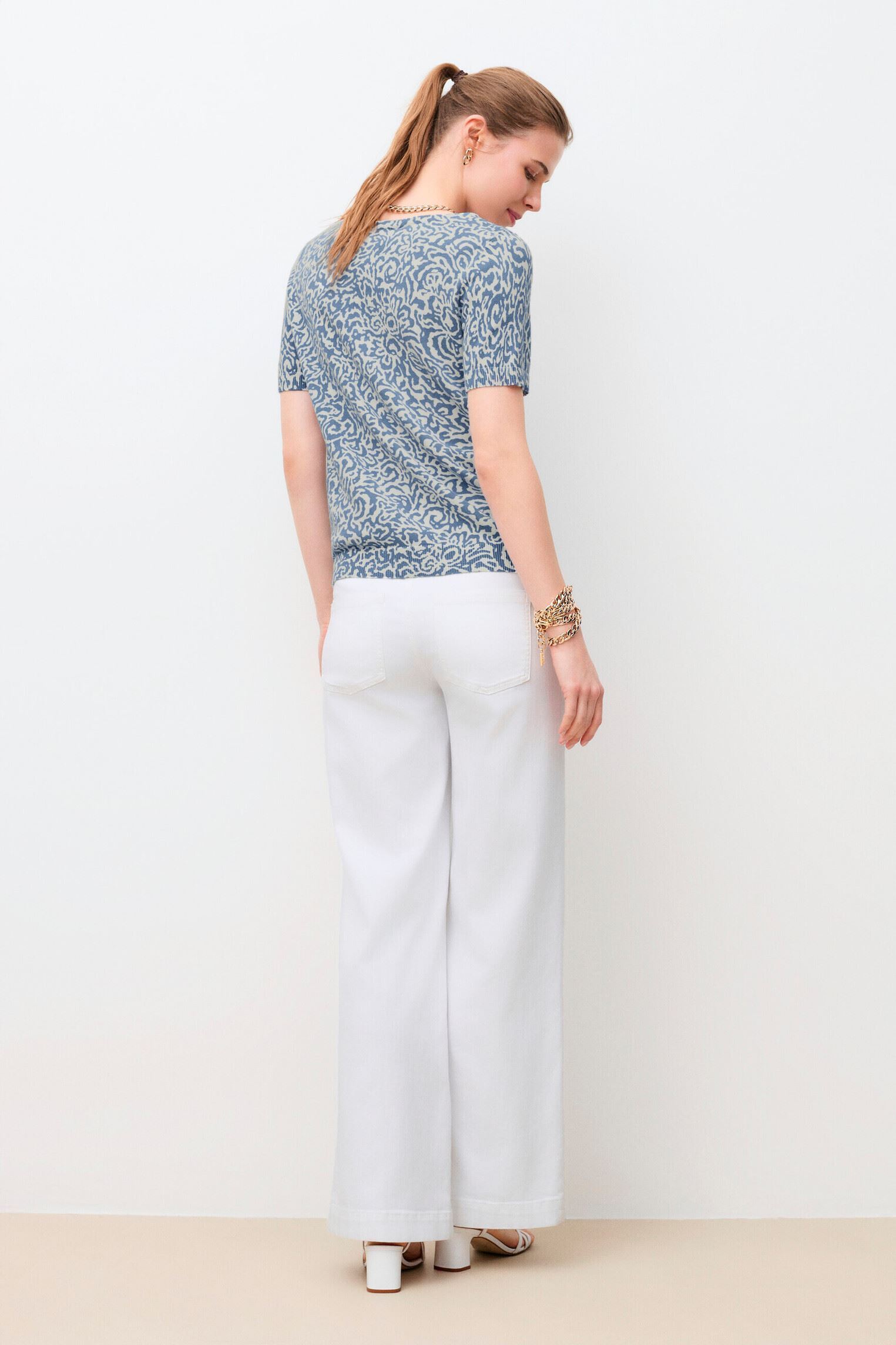 Pulls 261K-MLISA femme bleu Caroll Pulls 261K-MLISA femme bleu CRLIMP/M/PE26/GEO/BICO/BLEU