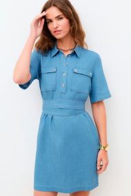 Robes 261R-RLEONA2 femme bleu Caroll Robes 261R-RLEONA2 femme bleu DENIM CLAIR