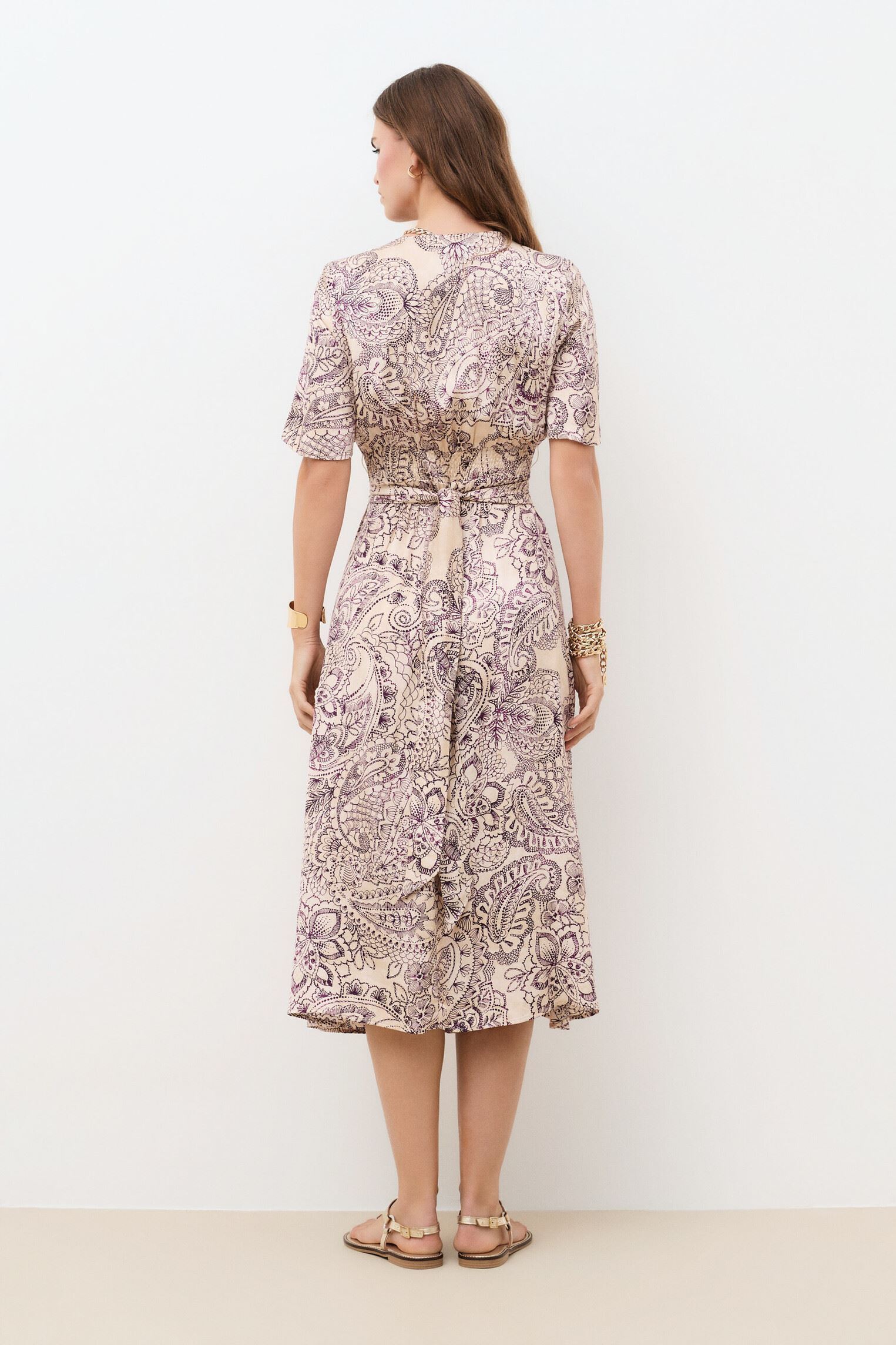 Robes 261R-RLEILA femme beige Caroll Robes 261R-RLEILA femme beige CRLIMP/PE26/PAISLEY/BROWN
