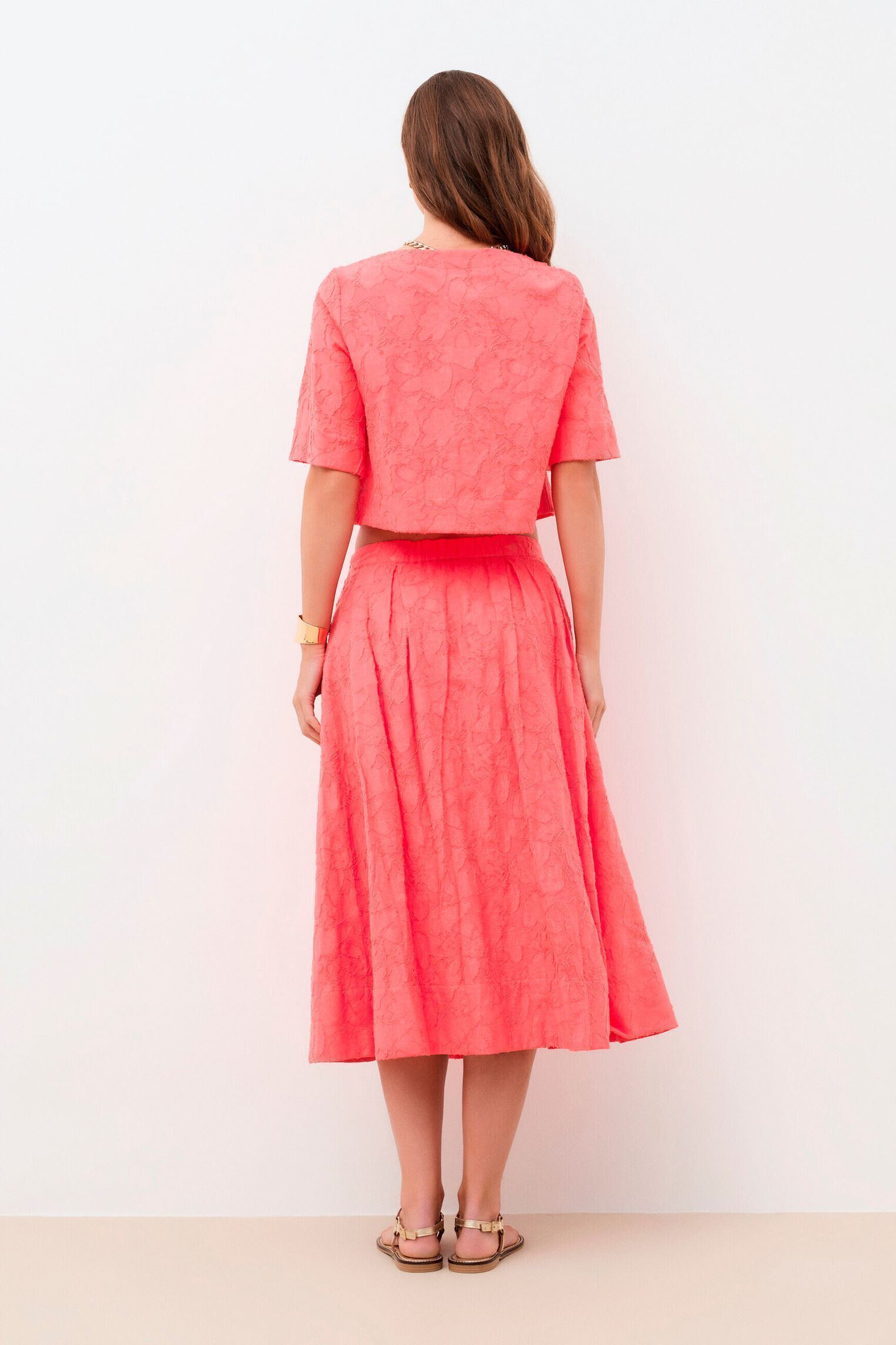 Jupes mi-longues 261J-JDIAMANT femme rouge Caroll Jupes mi-longues 261J-JDIAMANT femme rouge CALYPSO CORAL