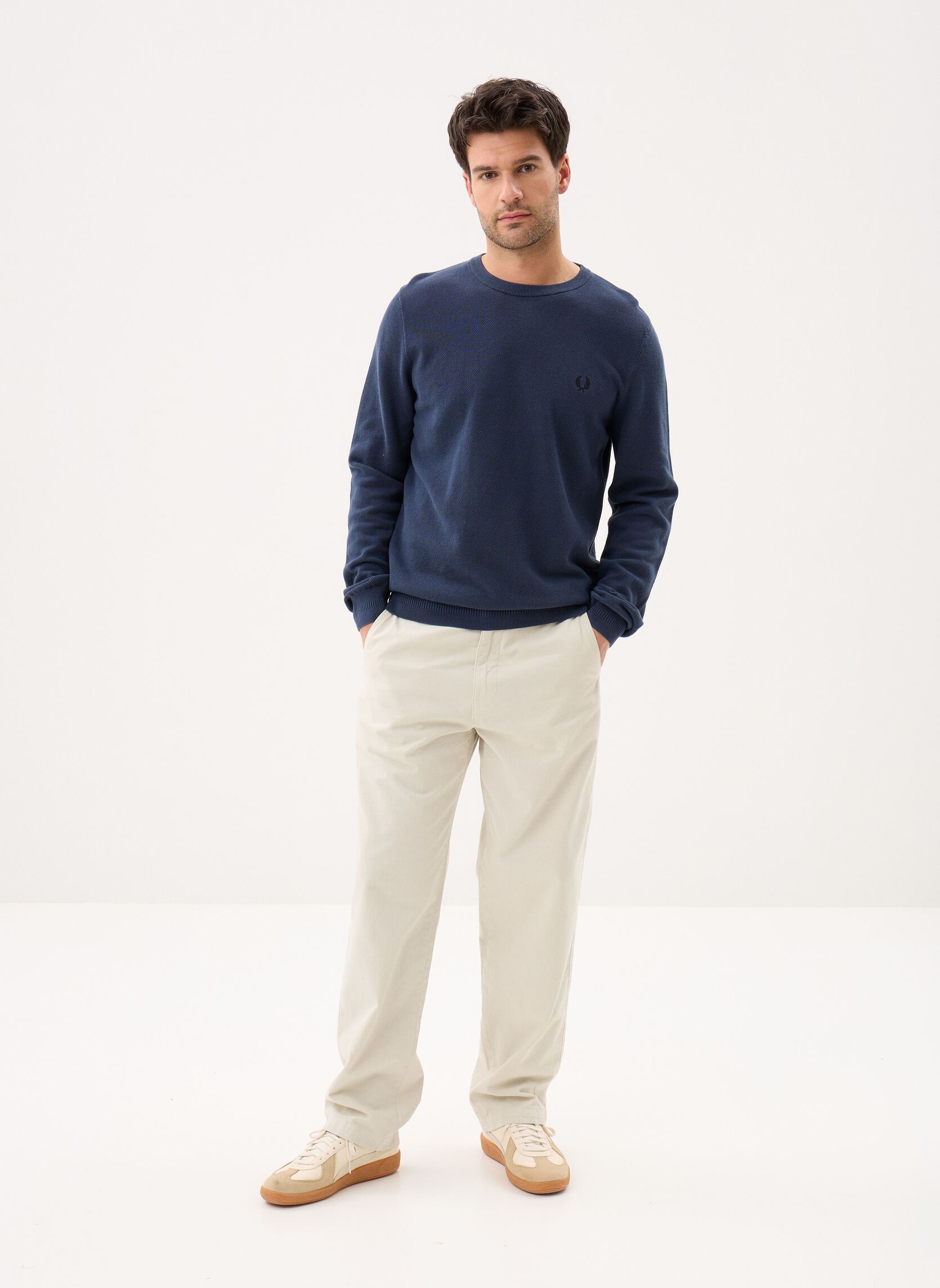 Sweats Pique Stitch Jumper homme bleu Fred Perry Sweats Pique Stitch Jumper homme bleu Dark Airforce