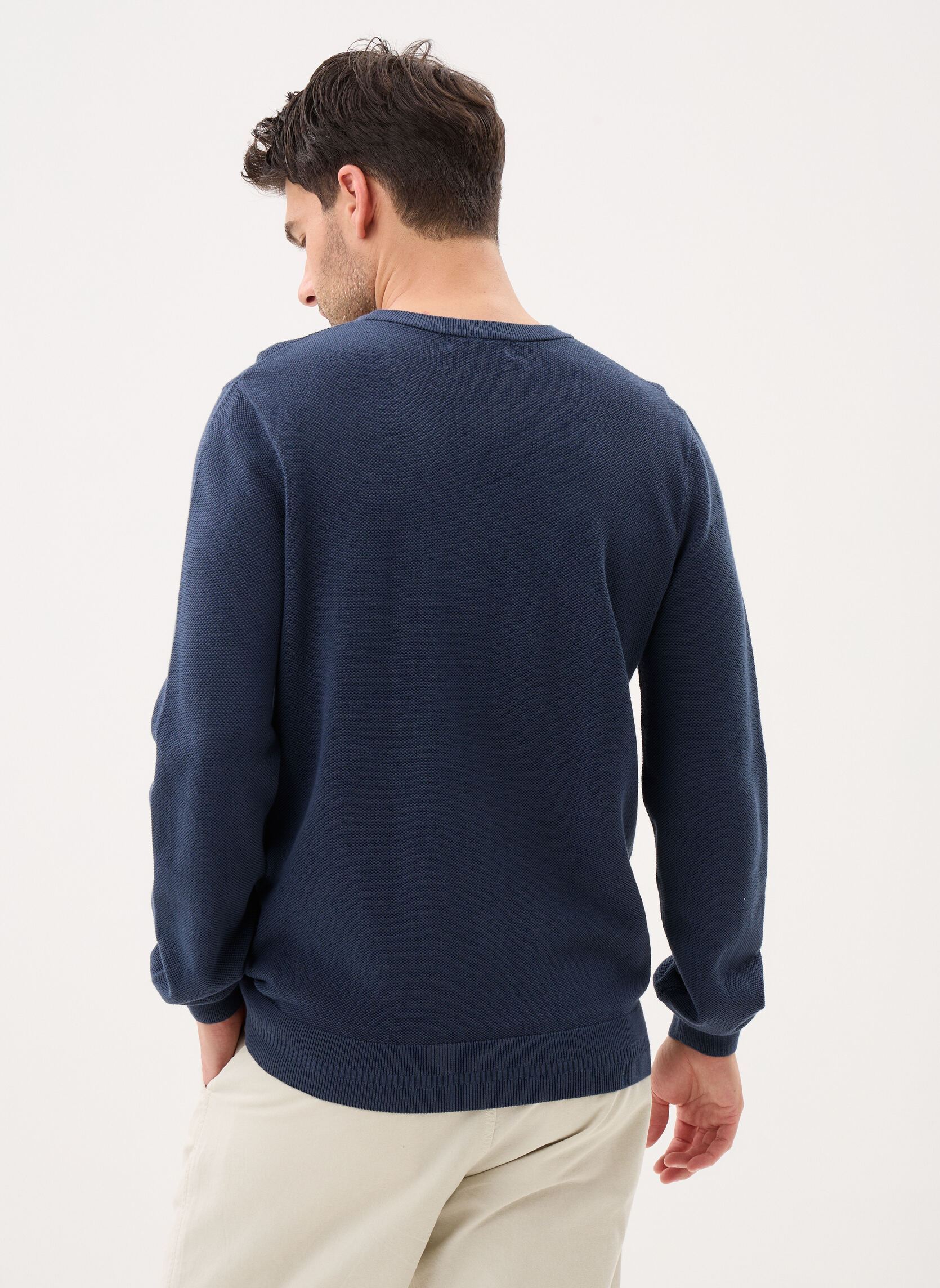 Sweats Pique Stitch Jumper homme bleu Fred Perry Sweats Pique Stitch Jumper homme bleu Dark Airforce