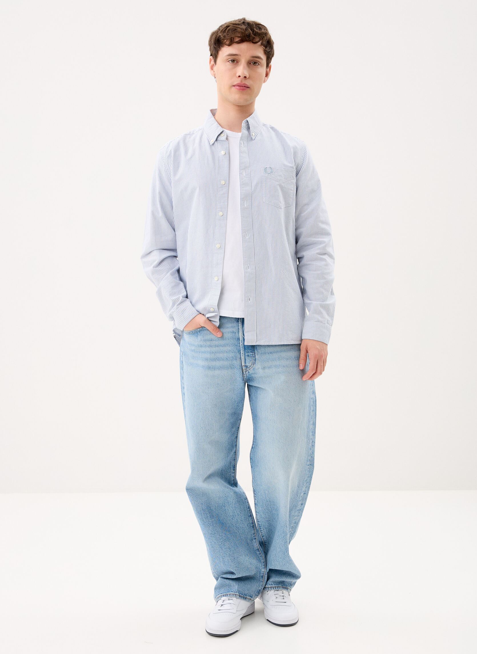 Hemden Oxford Stripe Shirt herren blau Fred Perry Hemden Oxford Stripe Shirt herren blau Blue/white