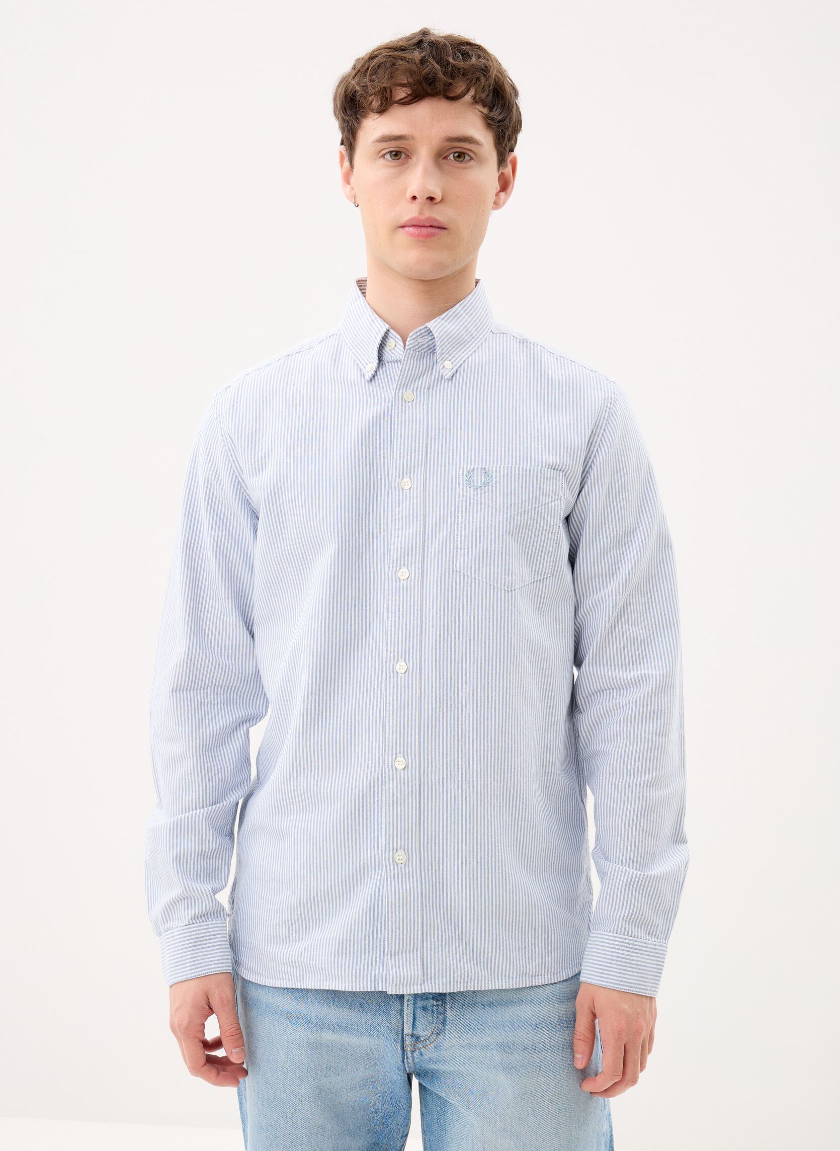 Hemden Oxford Stripe Shirt herren blau Fred Perry Hemden Oxford Stripe Shirt herren blau Blue/white
