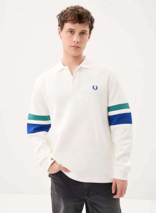 Fred Perry Polos manches courtes Tipped Sleeve Collared Sweat homme blanc