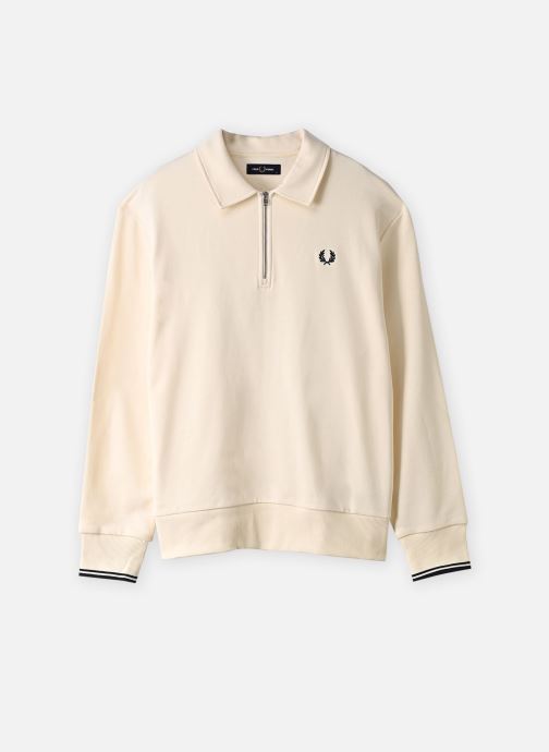 Fred Perry Polos Half Zip Collared Sweatshirt homme beige