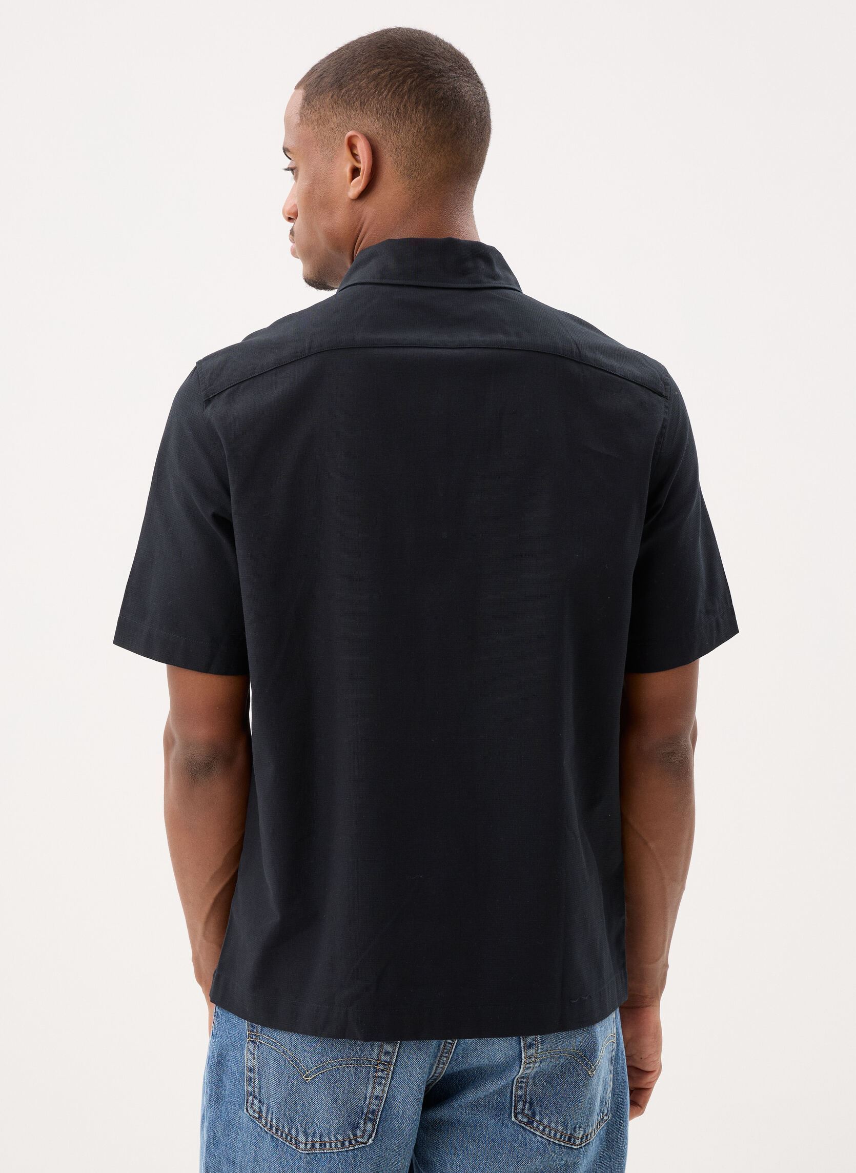 Hemden Basket Weave Shirt herren schwarz Fred Perry Hemden Basket Weave Shirt herren schwarz Black