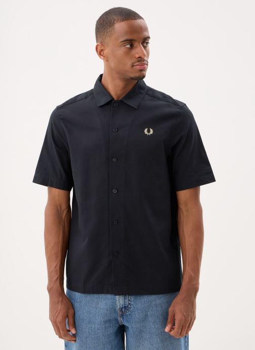 Fred Perry Chemises Basket Weave Shirt homme noir
