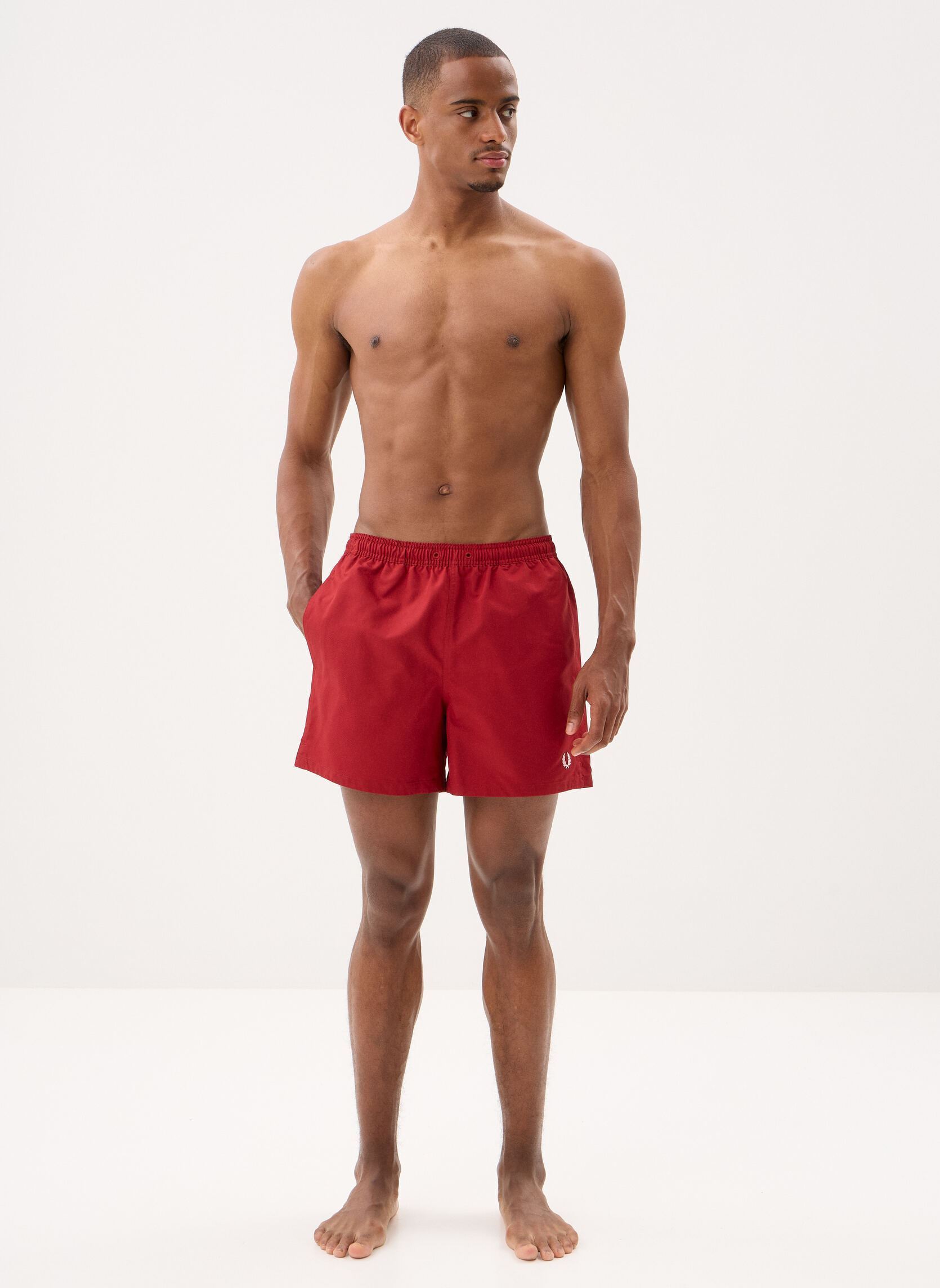 Shorts de bain Swimshorts homme rouge Fred Perry Shorts de bain Swimshorts homme rouge Burnt Red