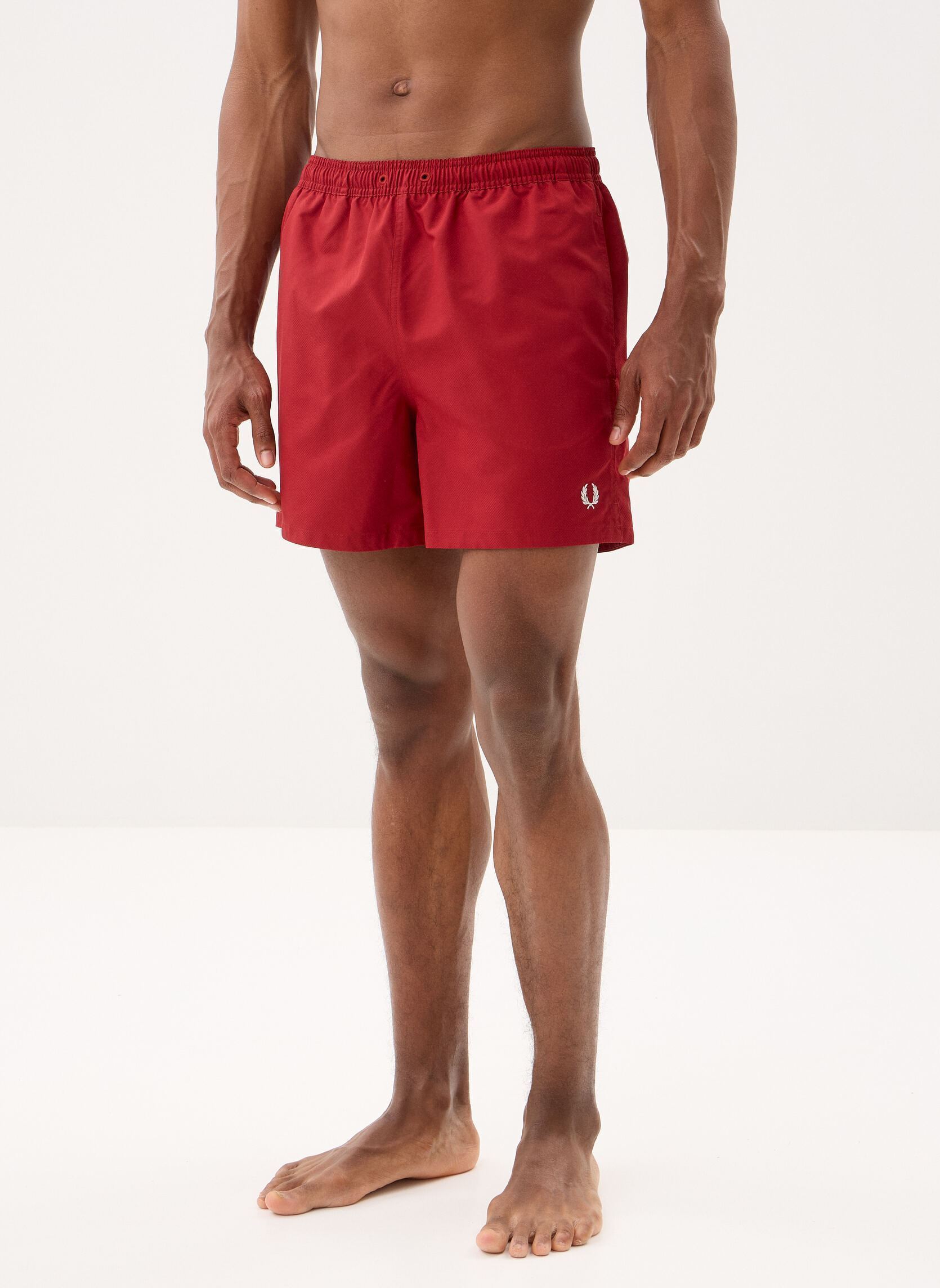 Shorts de bain Swimshorts homme rouge Fred Perry Shorts de bain Swimshorts homme rouge Burnt Red
