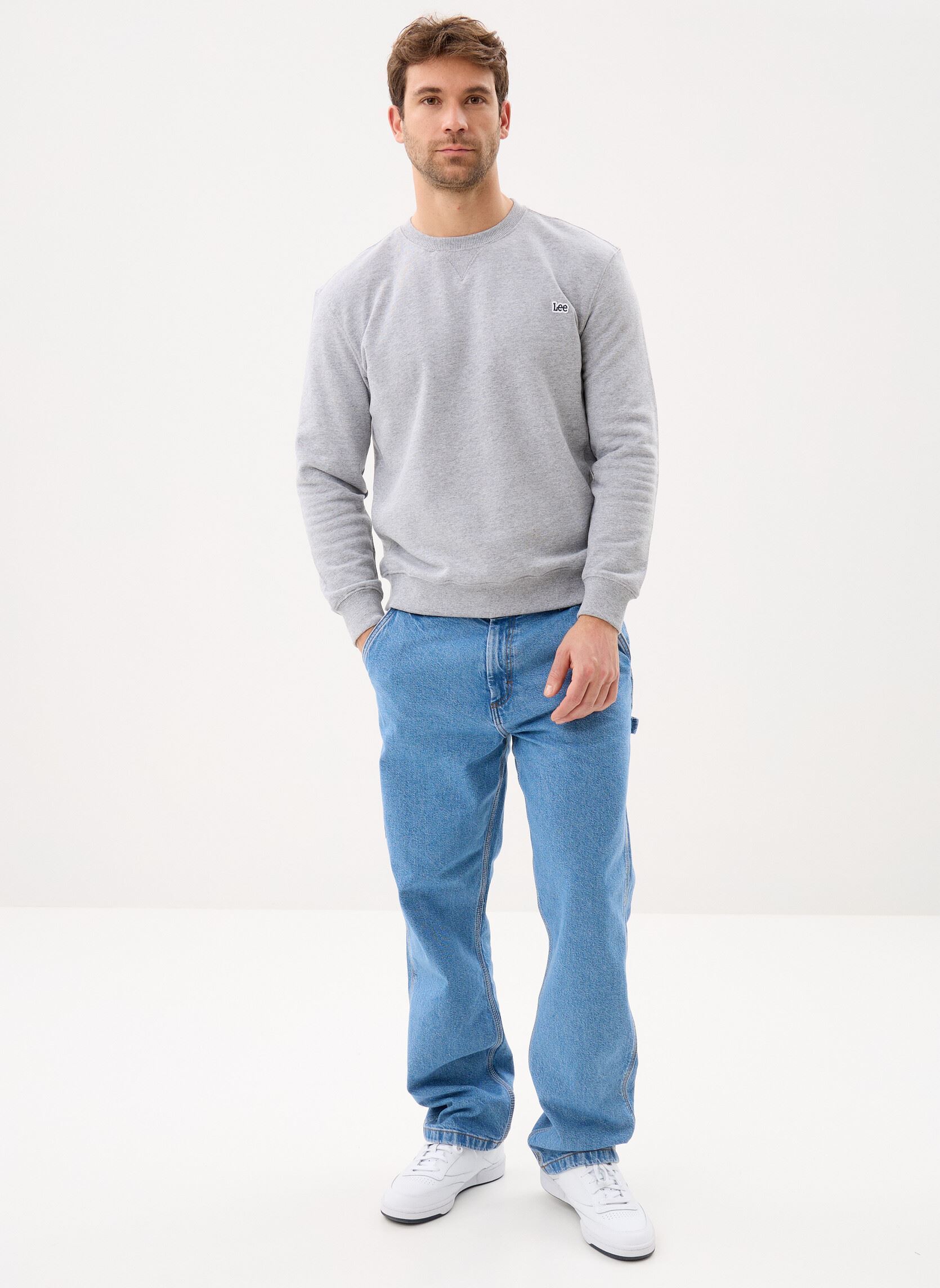 Sweats Patch Crew Sws homme gris Lee Sweats Patch Crew Sws homme gris GREY MELE
