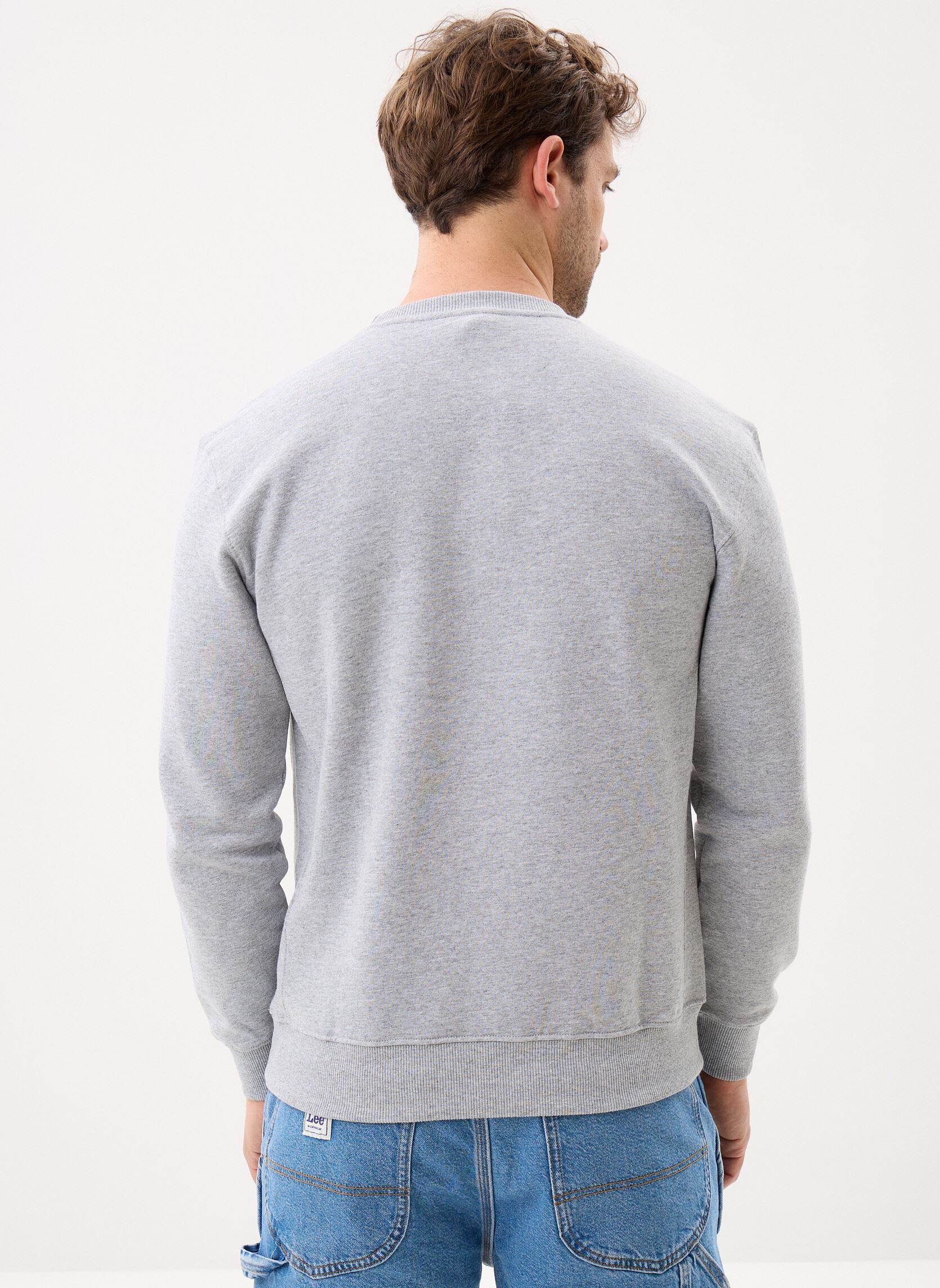 Sweats Patch Crew Sws homme gris Lee Sweats Patch Crew Sws homme gris GREY MELE