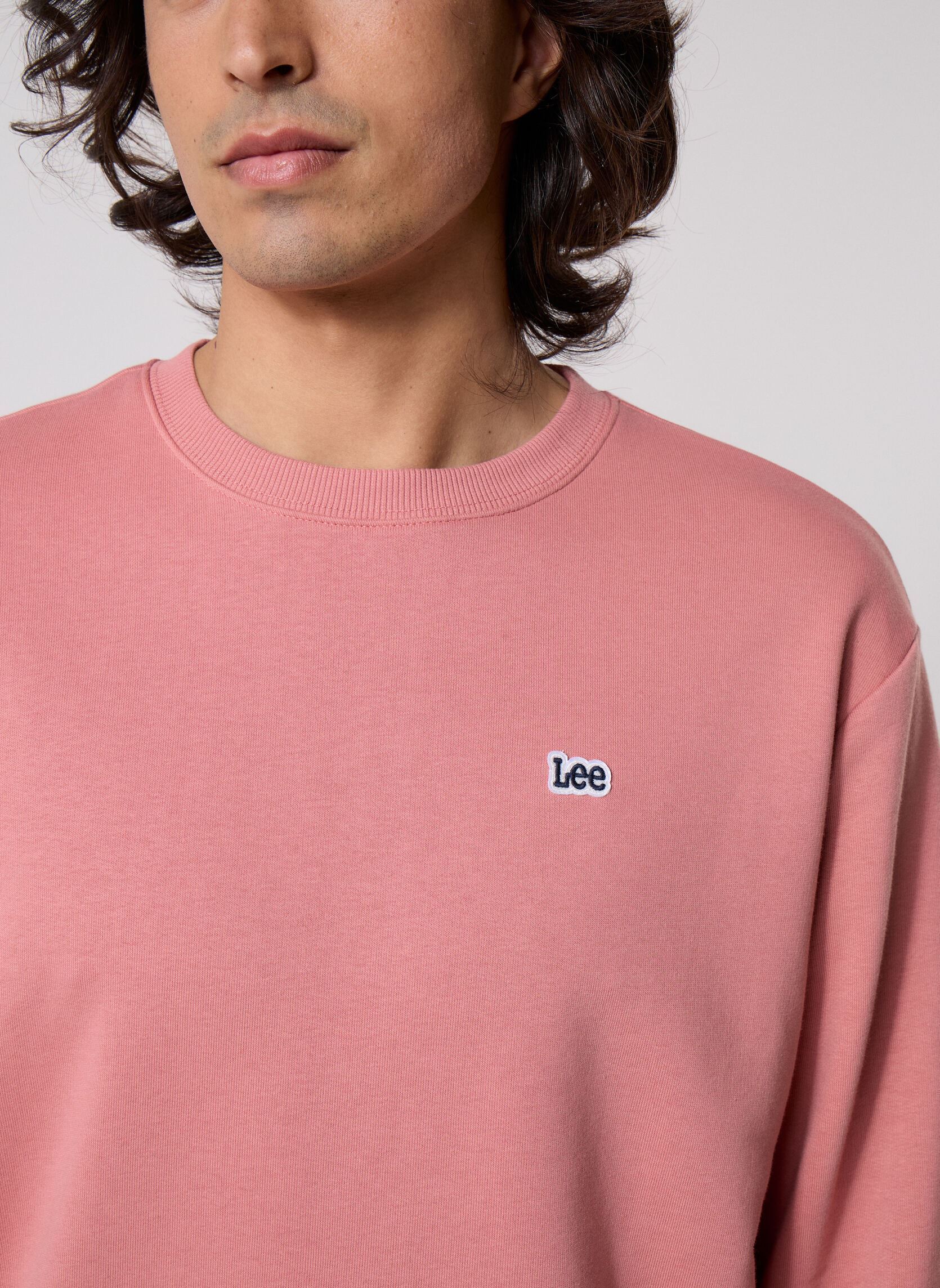 Sweats Patch Crew Sws homme rose Lee Sweats Patch Crew Sws homme rose MALLORY