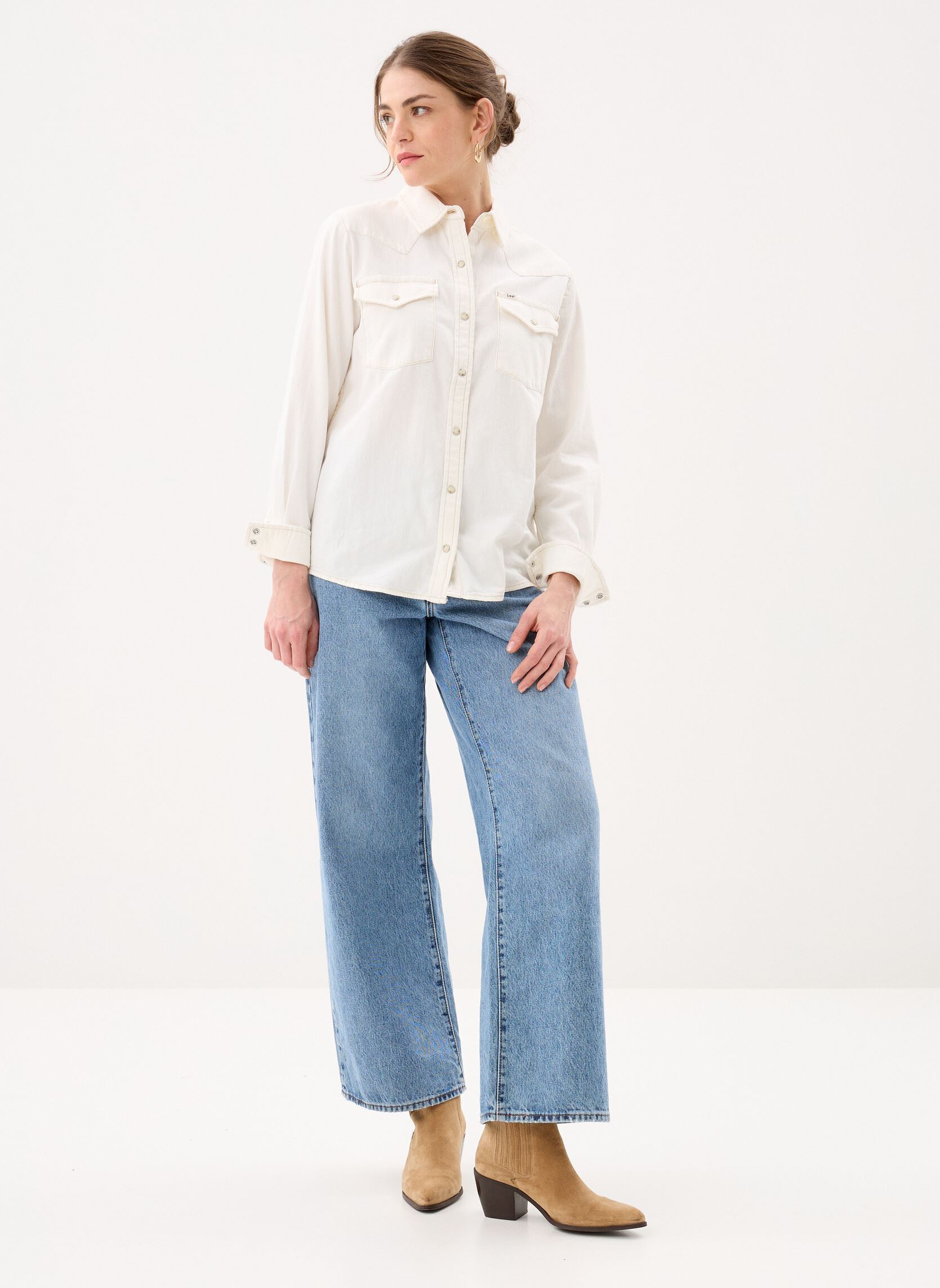 Langarm-Hemden Regular Western Shirt damen weiß Lee Langarm-Hemden Regular Western Shirt damen weiß WINTER LIGHT