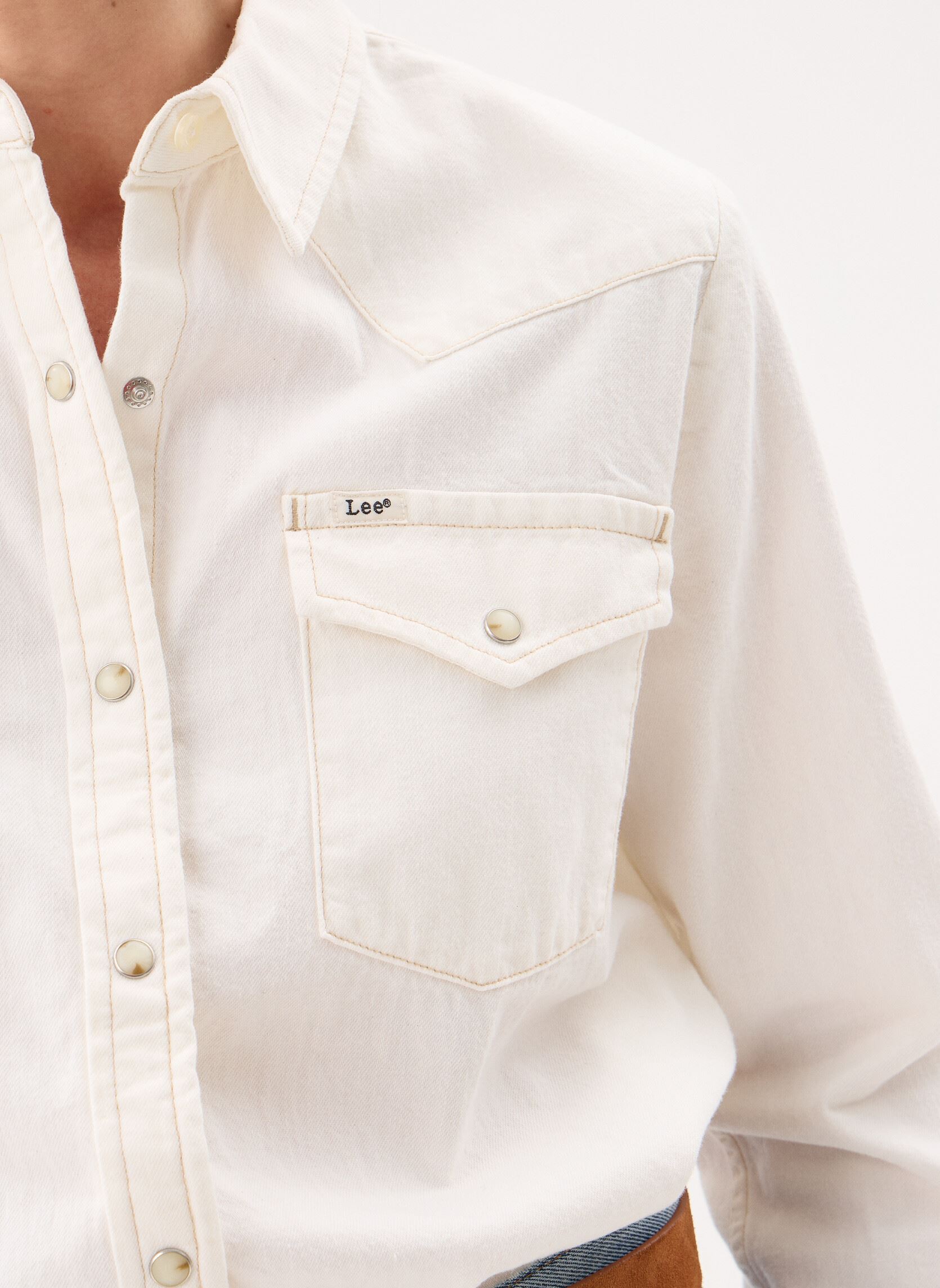 Langarm-Hemden Regular Western Shirt damen weiß Lee Langarm-Hemden Regular Western Shirt damen weiß WINTER LIGHT