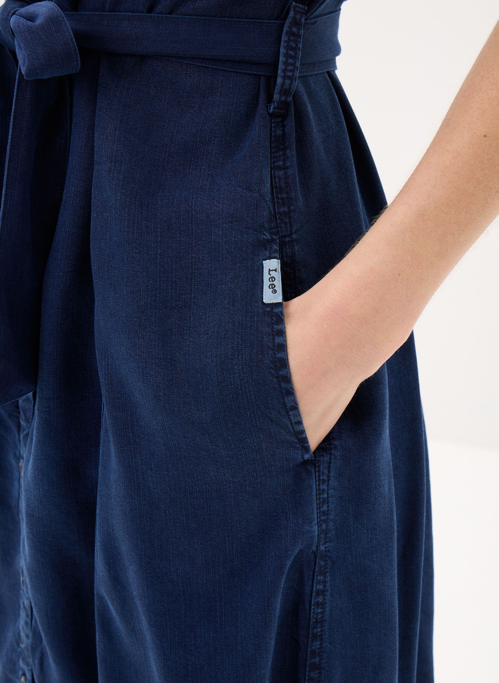 Robes Belted Midi Dress femme bleu Lee Robes Belted Midi Dress femme bleu SUNSET RIDE