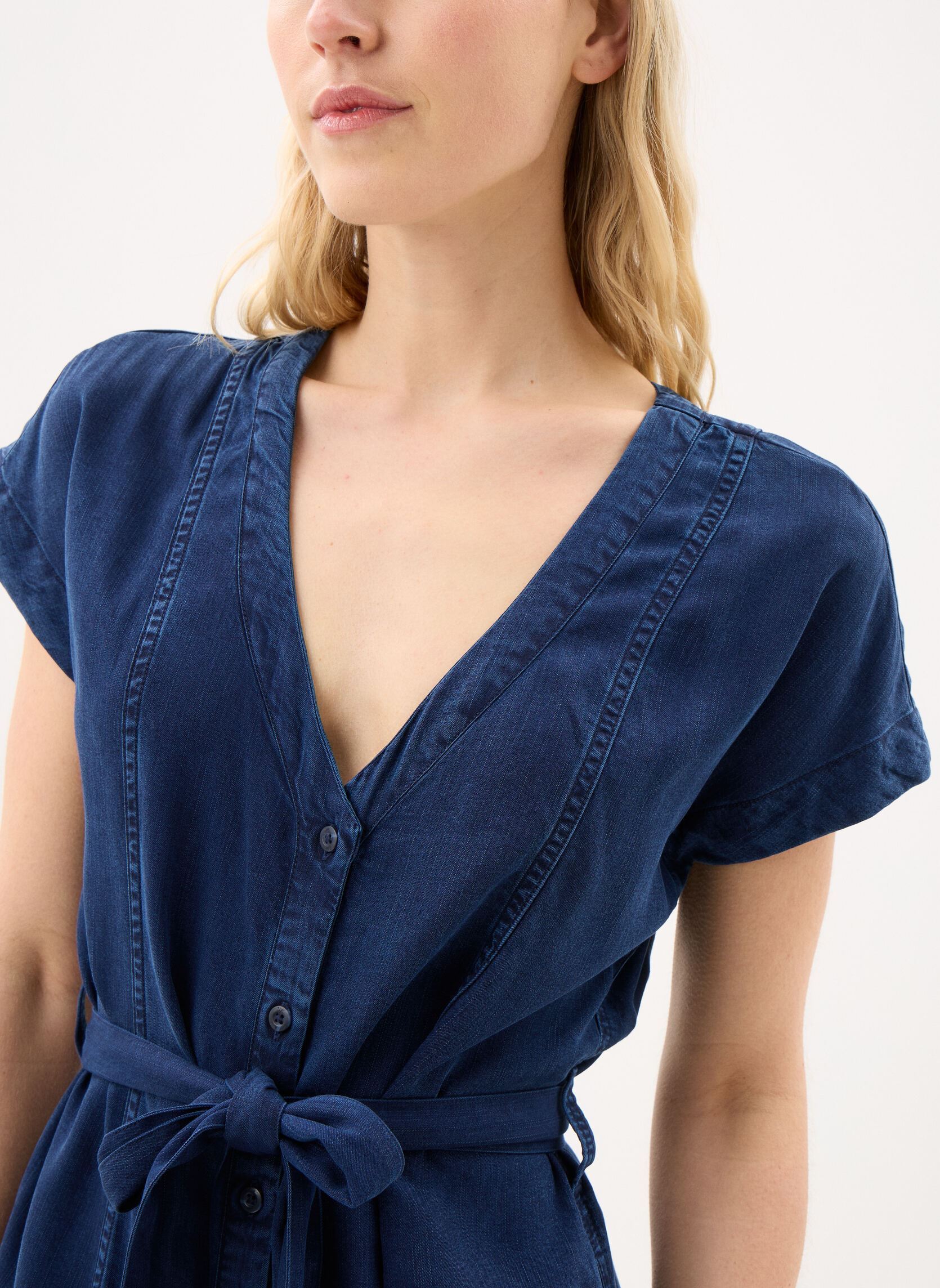 Robes Belted Midi Dress femme bleu Lee Robes Belted Midi Dress femme bleu SUNSET RIDE