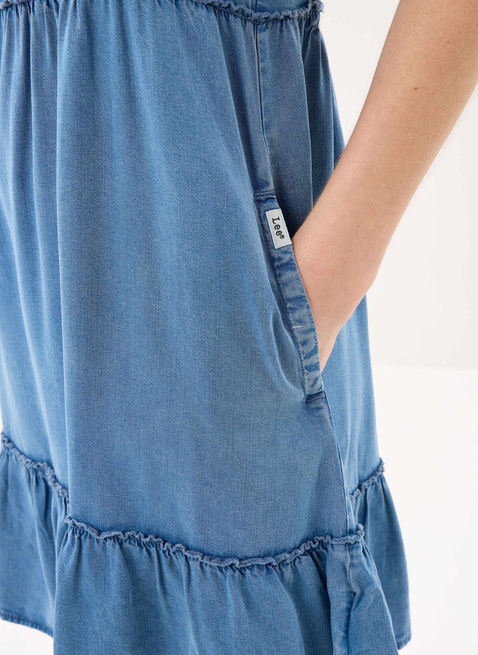 Jurken Short Summer Dress dames blauw Lee Jurken Short Summer Dress dames blauw ICE STORM