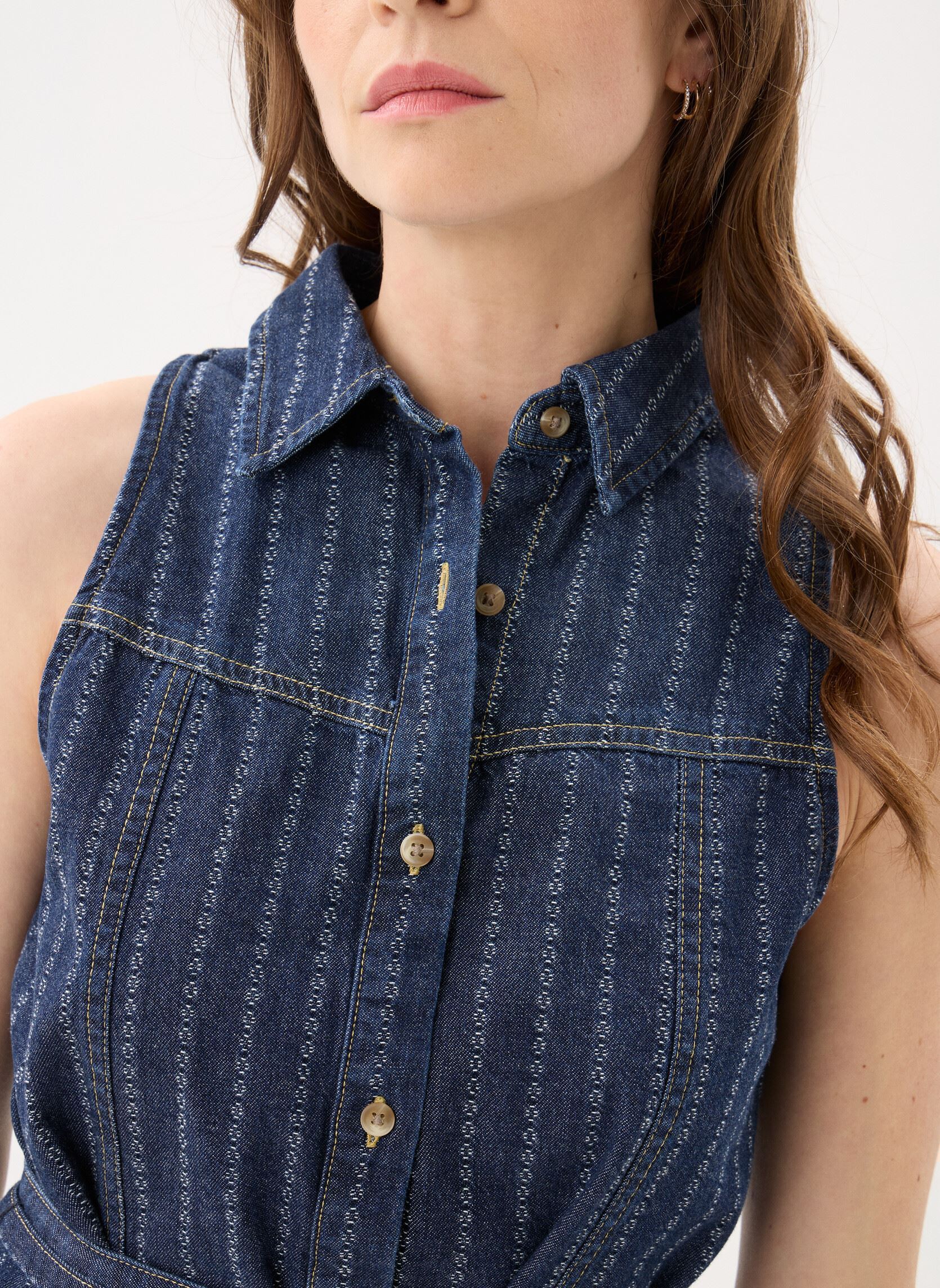 Robes longues Sleeveless Denim Dress femme bleu Lee Robes longues Sleeveless Denim Dress femme bleu INDIGO RUSH