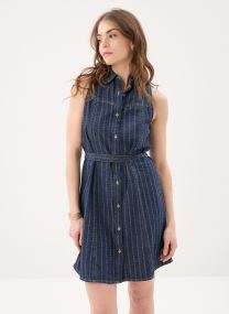 Robes longues Sleeveless Denim Dress femme bleu