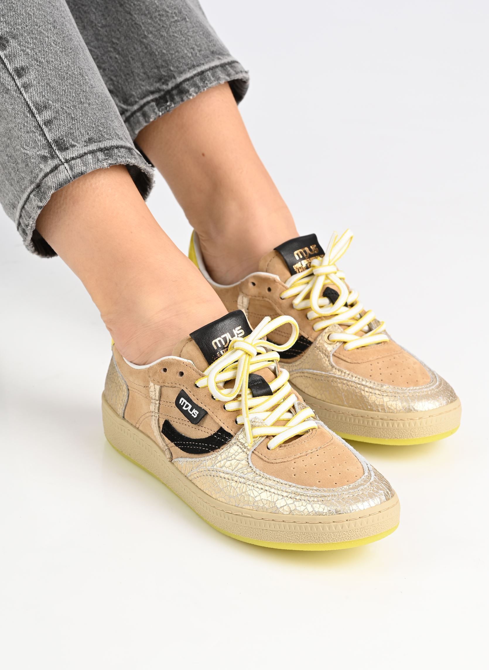 Baskets N11114 femme or et bronze Mjus Baskets N11114 femme or et bronze PLATINO+AVENA+PLATINO+GIALLO+N