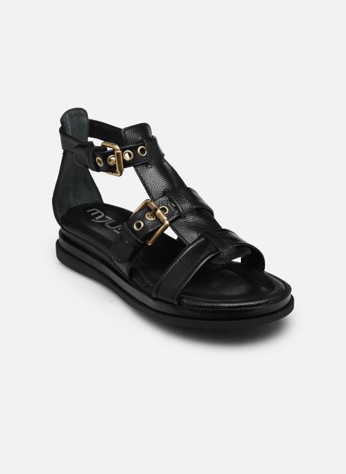 Mjus Sandalen met sleehak en plateau N14006 dames zwart