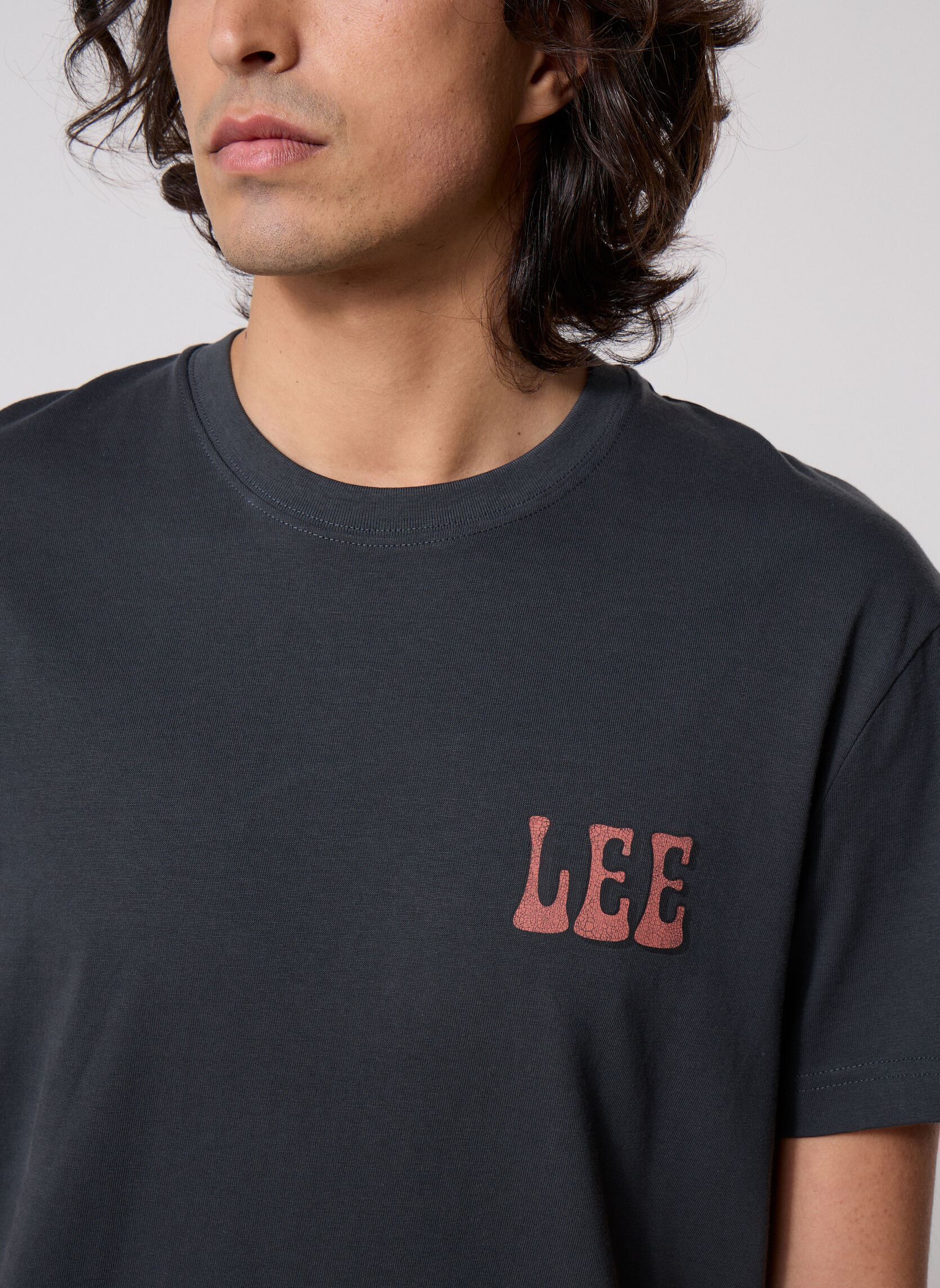 Kurzarm-T-Shirts Lee Vinyl Tee herren schwarz Lee Kurzarm-T-Shirts Lee Vinyl Tee herren schwarz WASHED BLACK