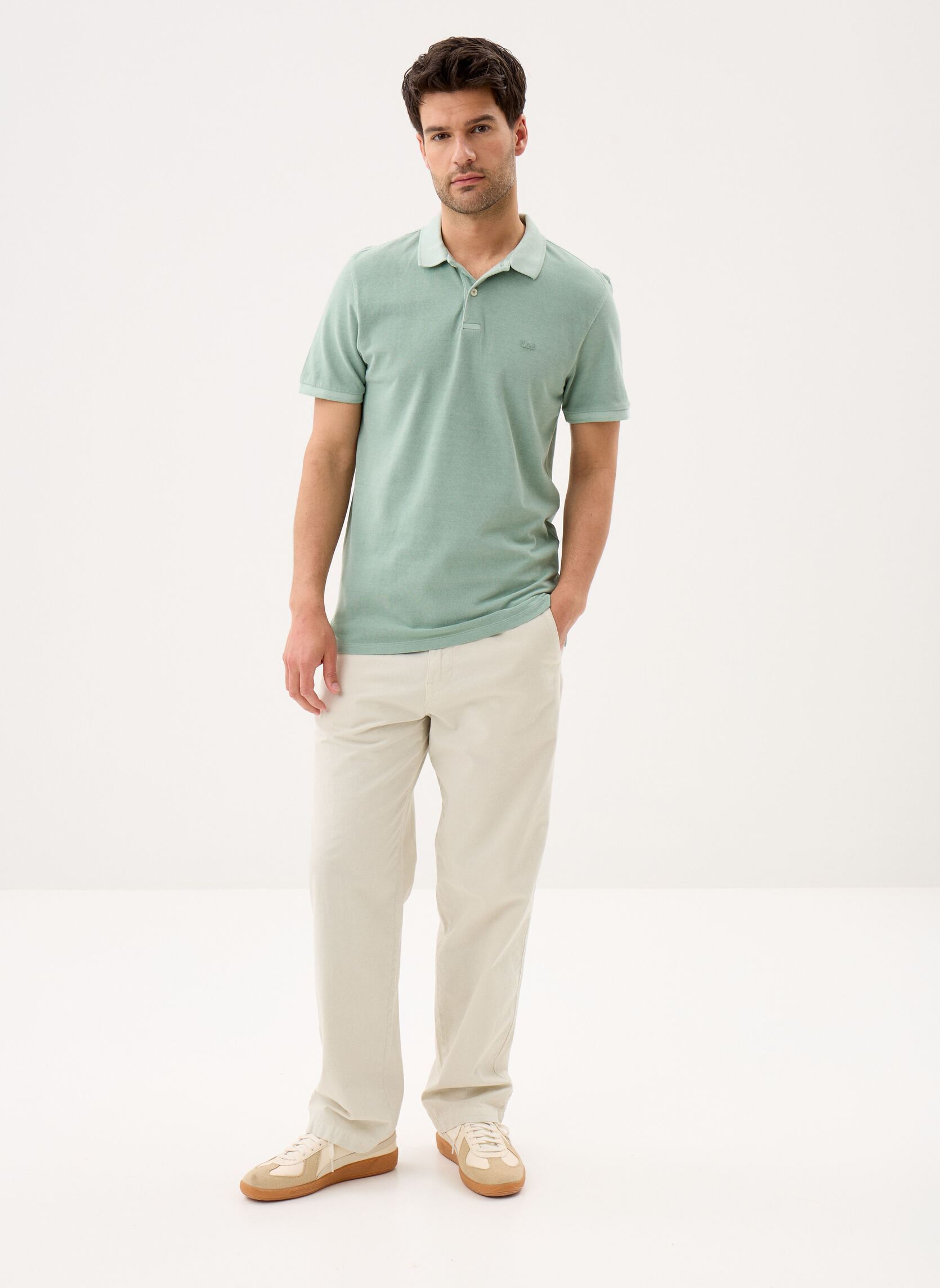 Kurzarm-Poloshirts Garment Dye Polo herren grün Lee Kurzarm-Poloshirts Garment Dye Polo herren grün DESERT SAGE