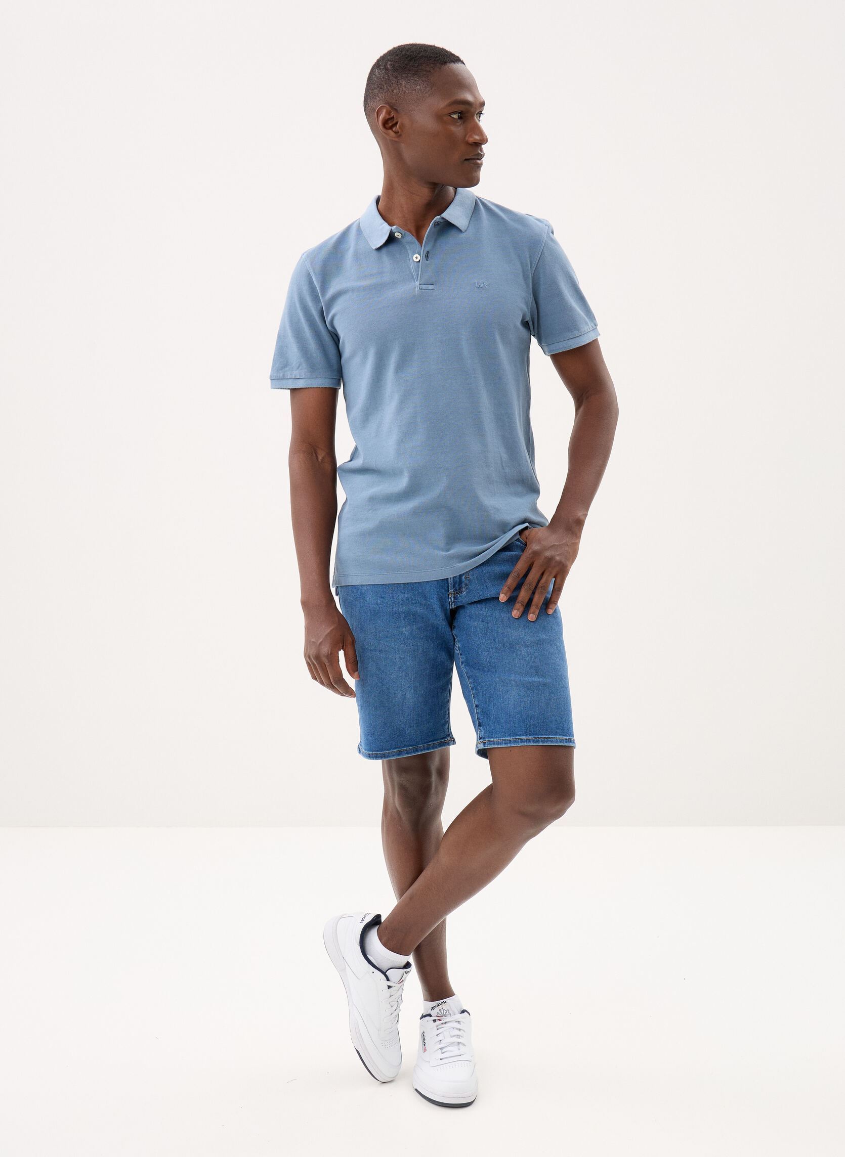 Polos manches courtes Garment Dye Polo homme bleu Lee Polos manches courtes Garment Dye Polo homme bleu DUSTIER BLUE