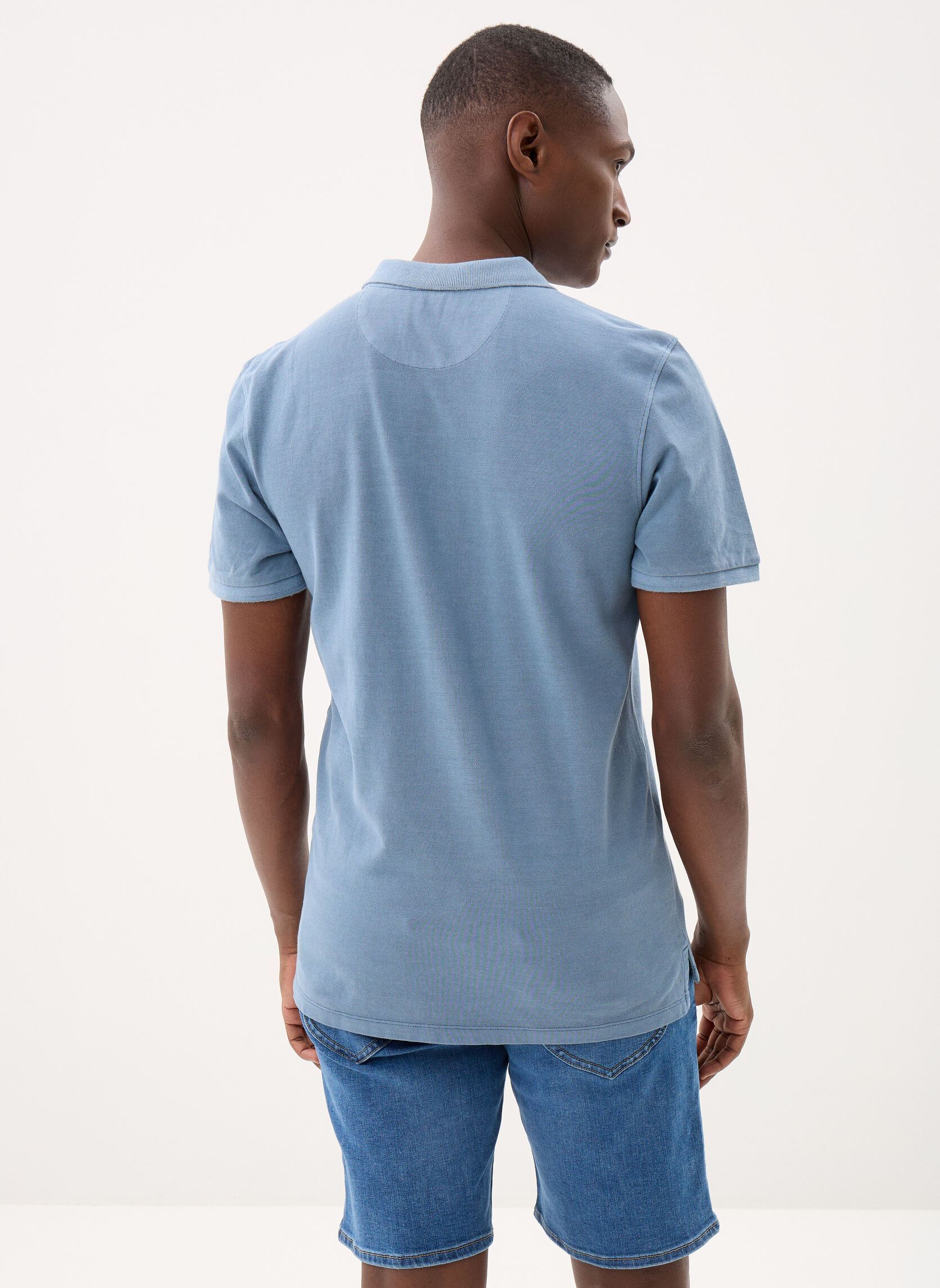 Polos manches courtes Garment Dye Polo homme bleu Lee Polos manches courtes Garment Dye Polo homme bleu DUSTIER BLUE