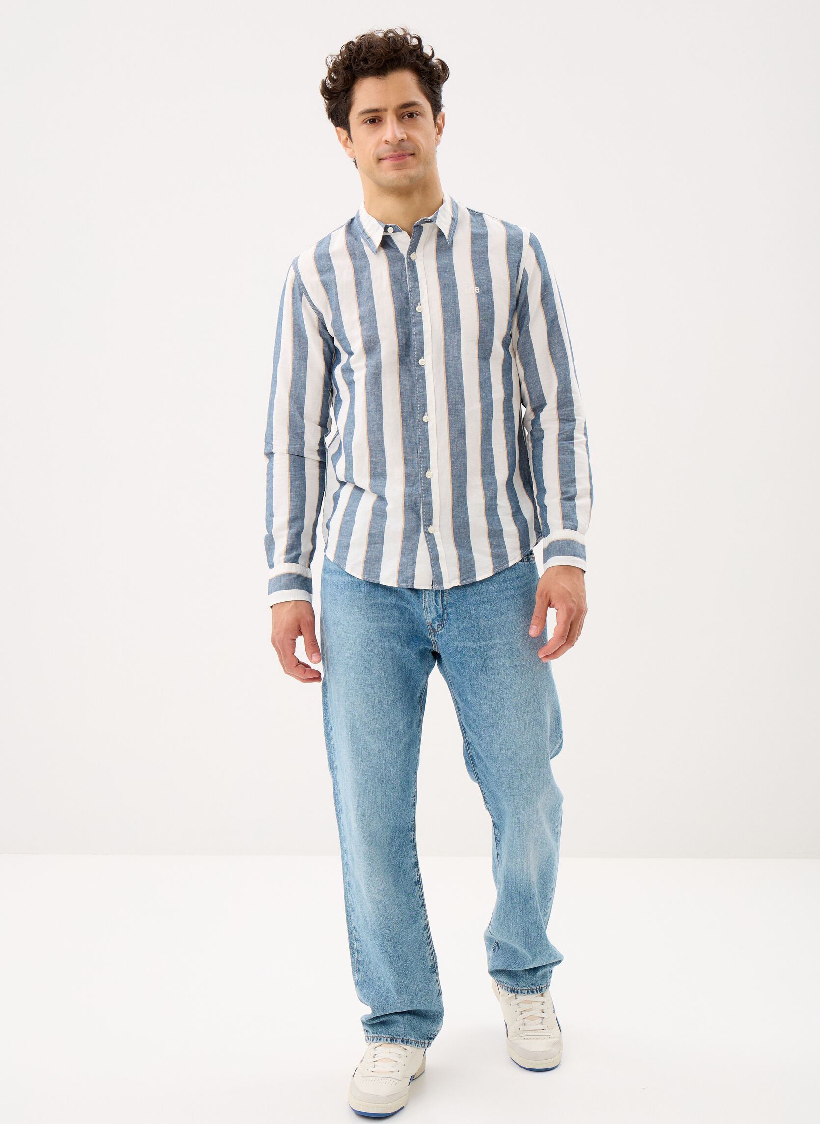 Chemises Lee Shirt homme bleu Lee Chemises Lee Shirt homme bleu BLUE STRIPE