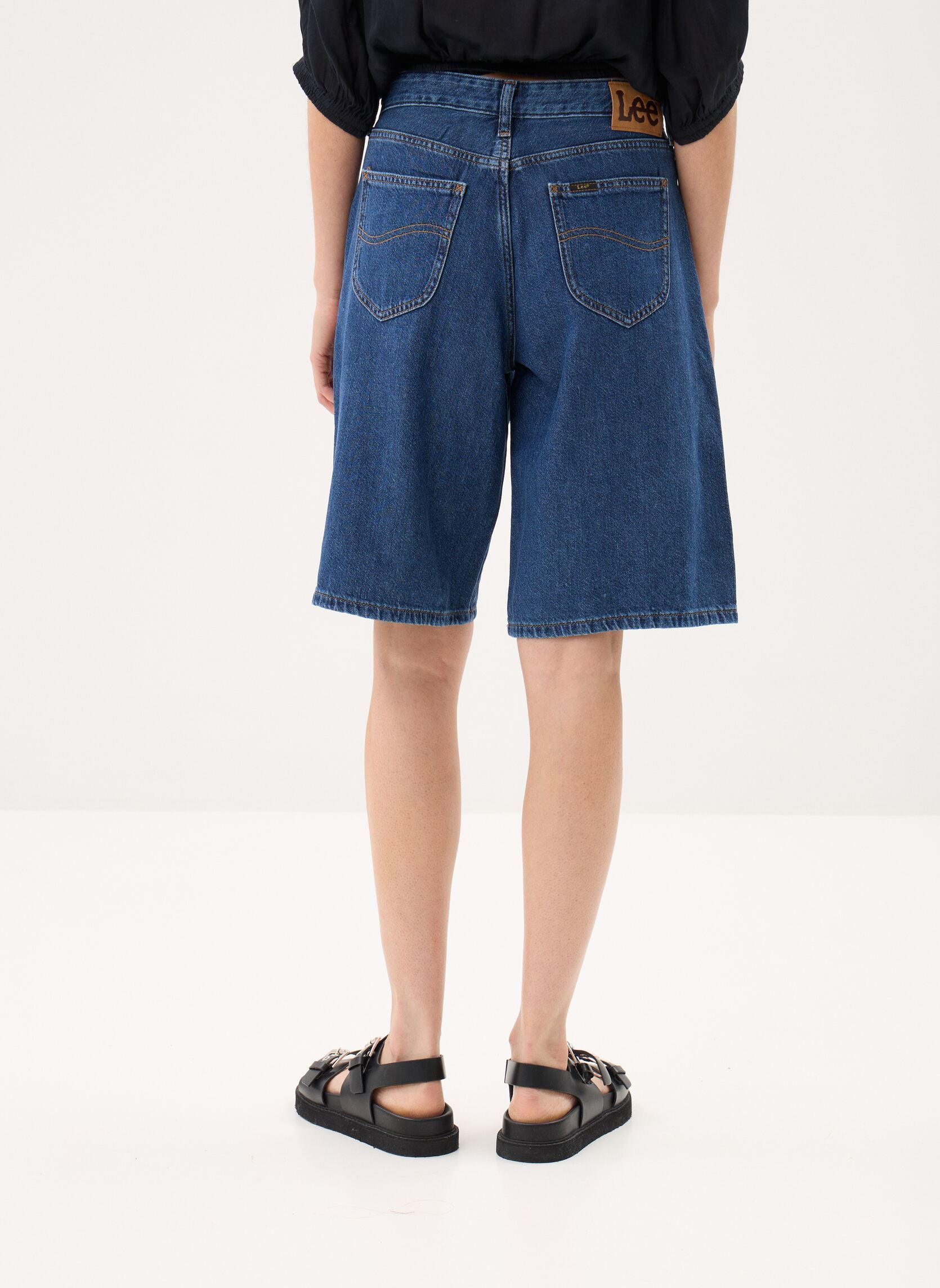 Shorts Drapey Jort dames blauw Lee Shorts Drapey Jort dames blauw OVERT WASH