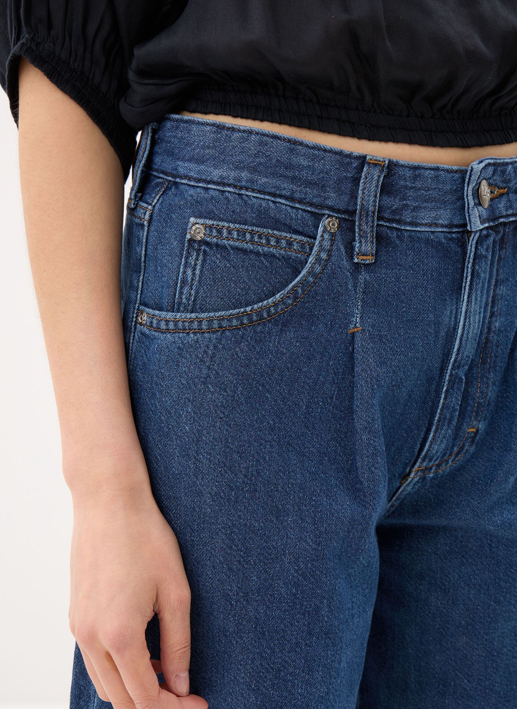 Shorts Drapey Jort dames blauw Lee Shorts Drapey Jort dames blauw OVERT WASH