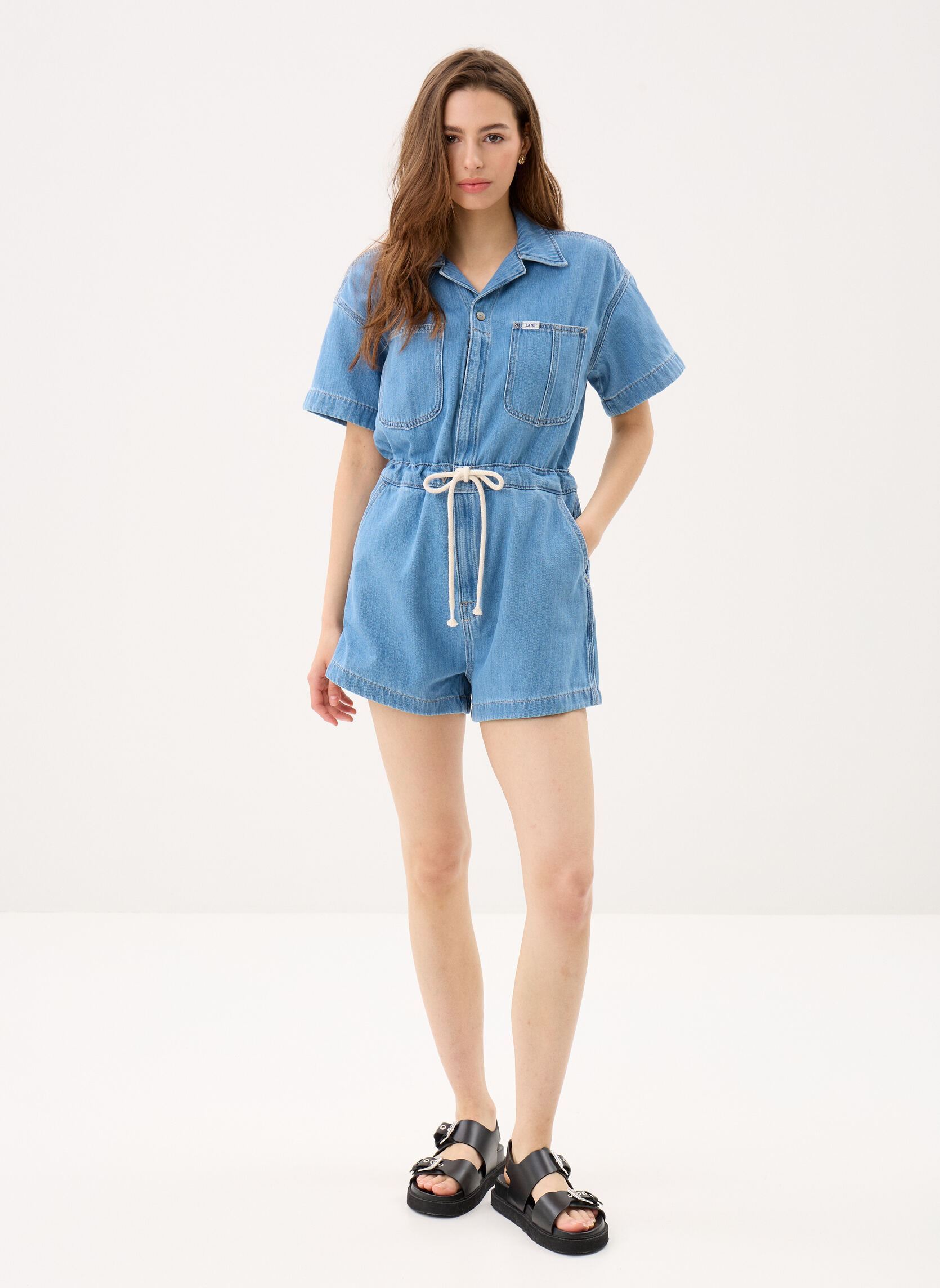 Kurze Jumpsuits Playsuit damen blau Lee Kurze Jumpsuits Playsuit damen blau AERIAL FLIGHT