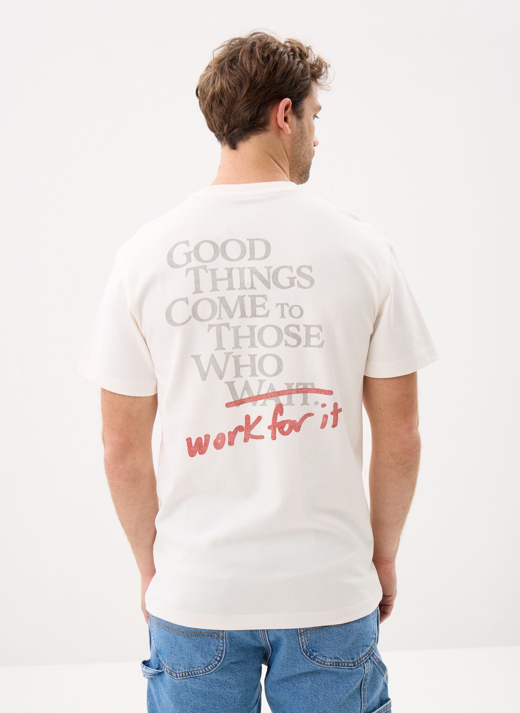 T-shirts met korte mouwen Ww Work For It Tee heren beige Lee T-shirts met korte mouwen Ww Work For It Tee heren beige NATURAL