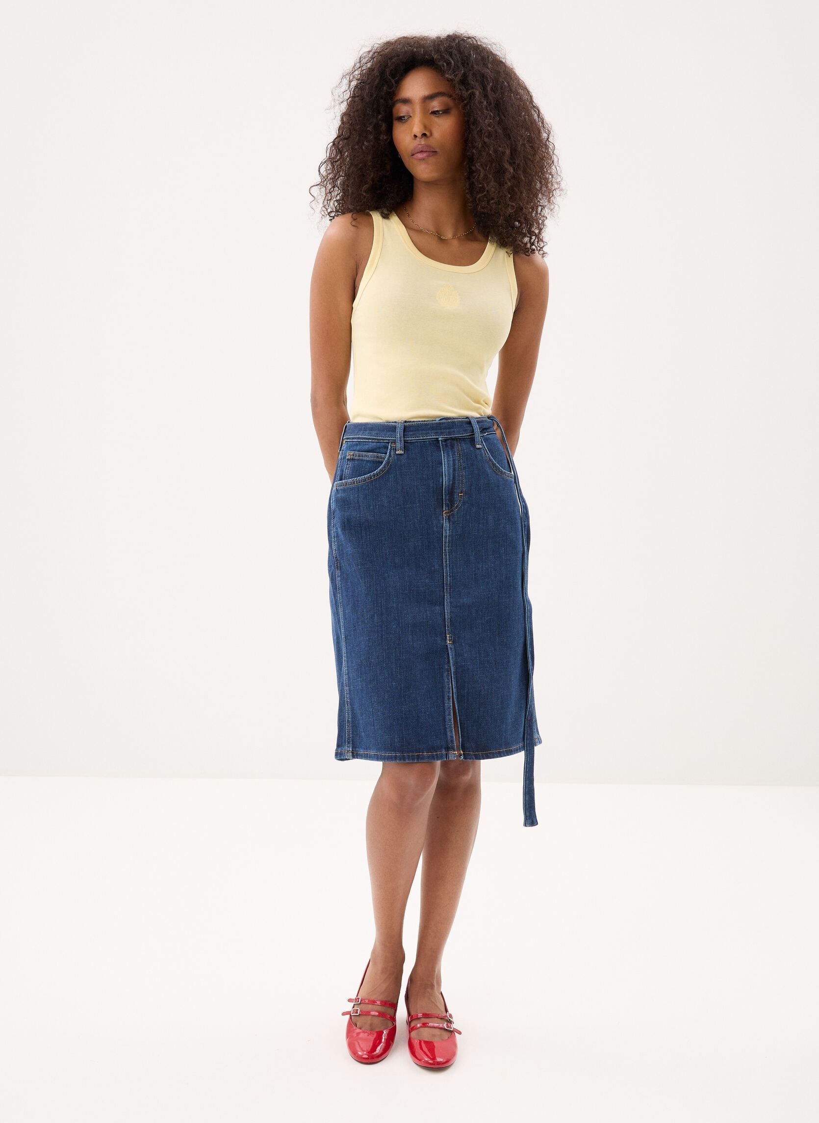 Jupes courtes Midi Skirt With Bow femme bleu Lee Jupes courtes Midi Skirt With Bow femme bleu SEASIDE TRIP